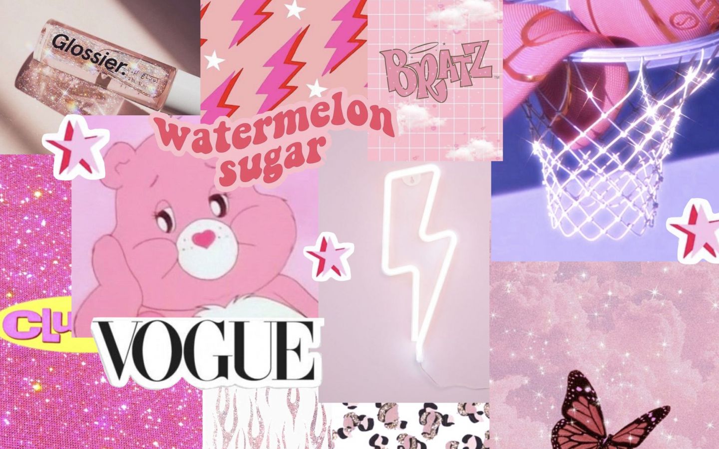 Pink Collage Desktop Wallpaper