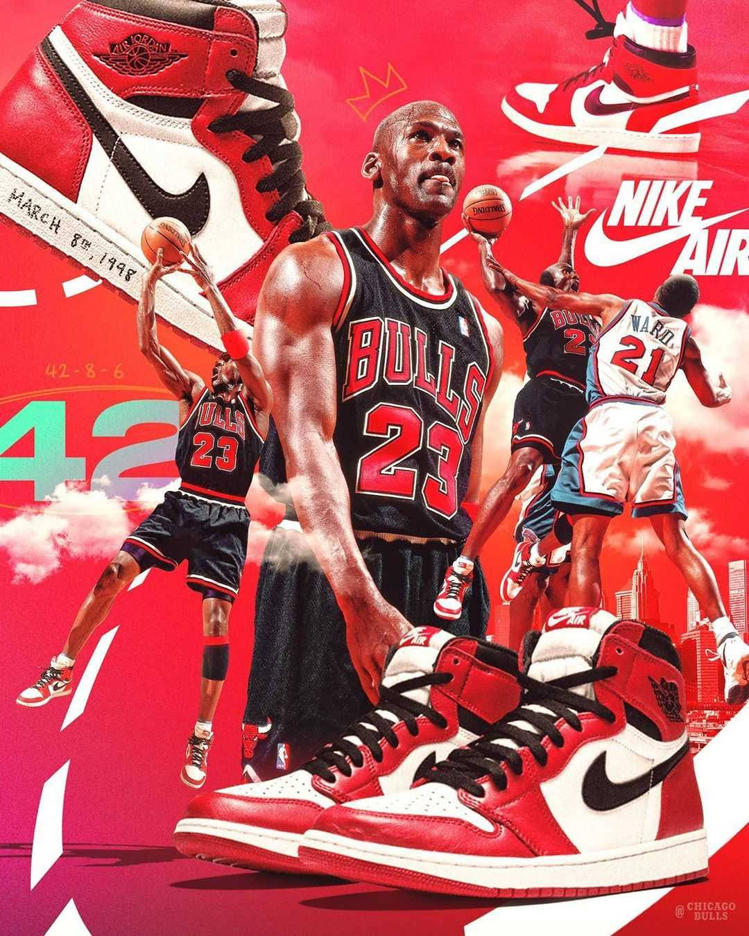 Download Cool Jordan In Black Jersey Collage Wallpaper