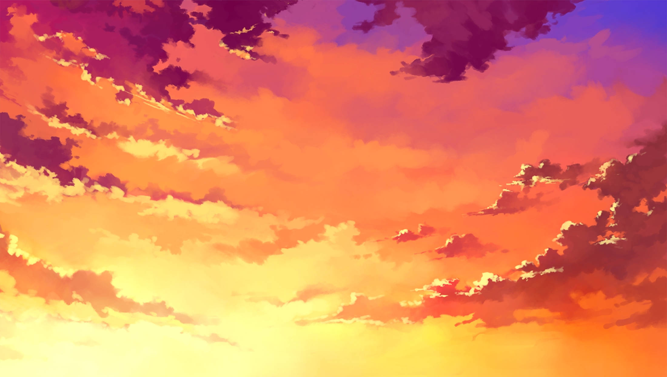 Download Orange Clouds In Sunset Sky Wallpaper