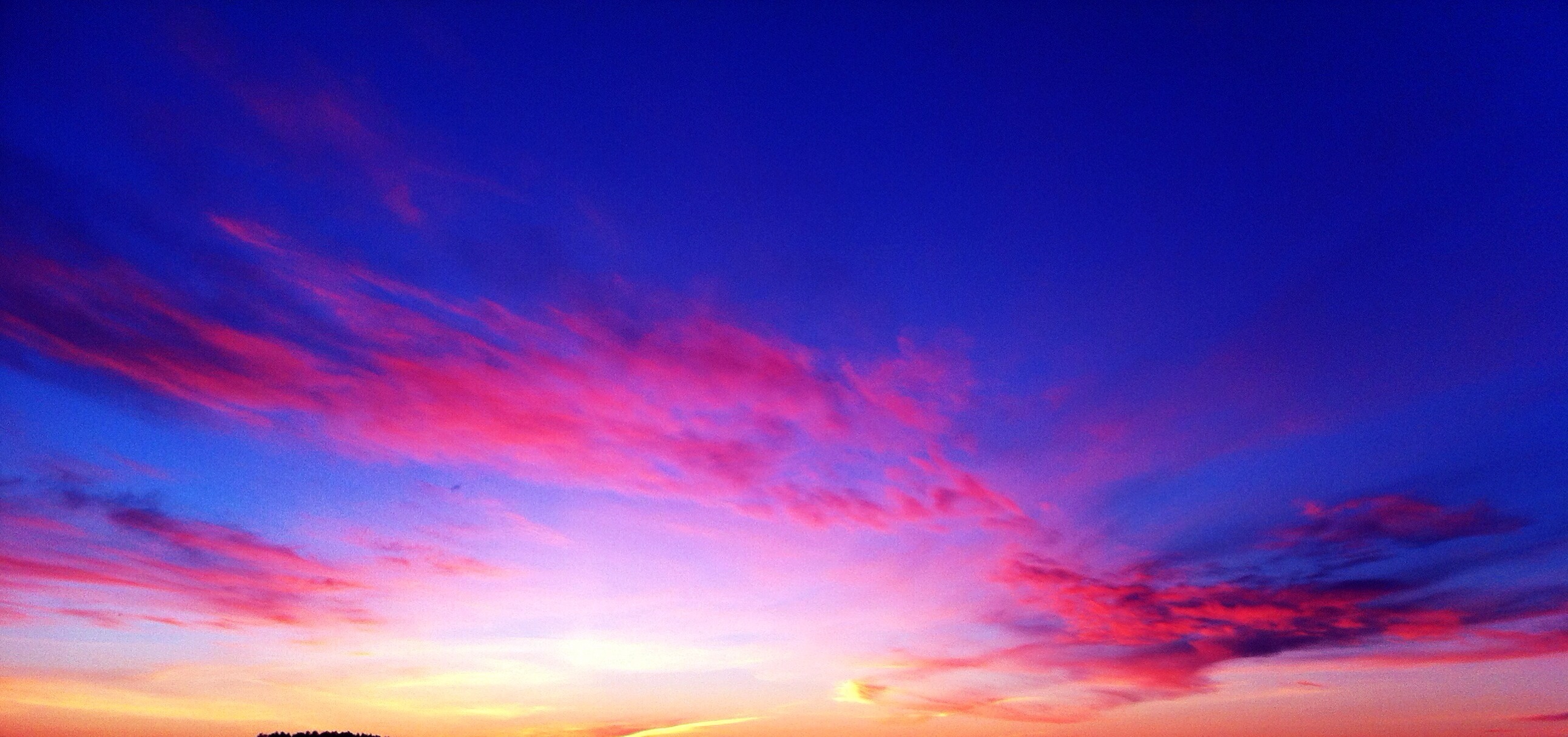 Wallpaper, pink, blue, sunset, sky, orange, cloud, night, clouds, colorful, purple, lovelyclouds 2585x1216