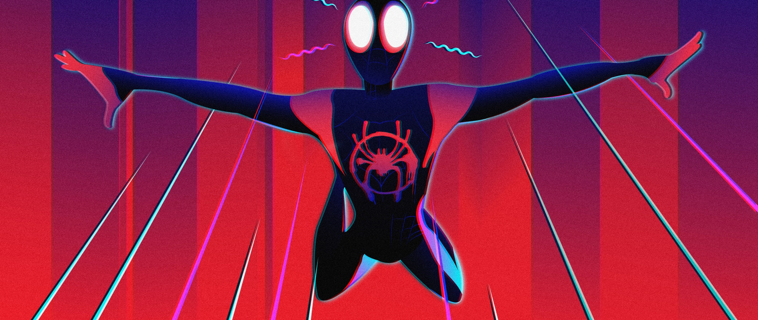 Download Wallpaper 2560x1080 Spider Verse, Superhero, Spider Man, Jump, Art, Dual Wide 2560x1080 HD Background, 18157