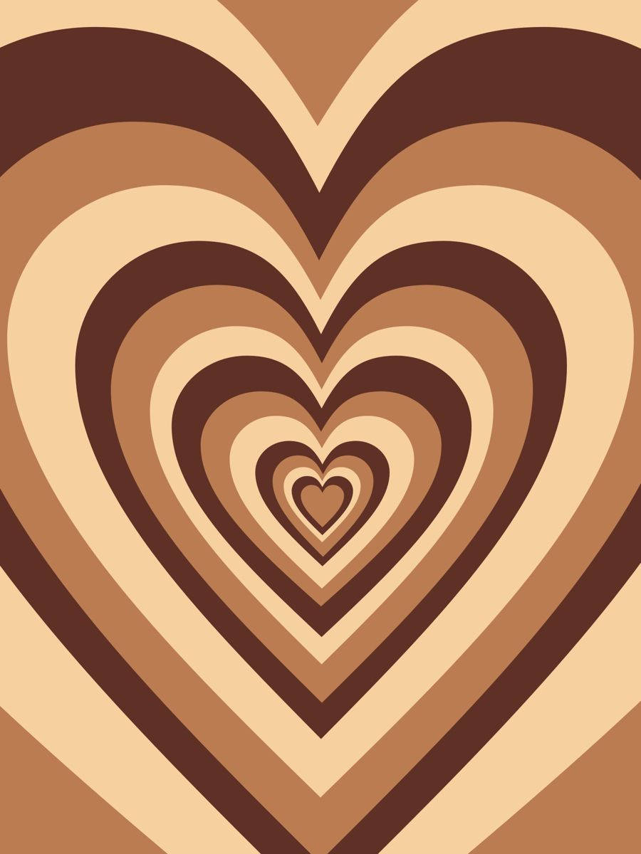 Download Y2k Heart In Coffee Brown Colour Wallpaper