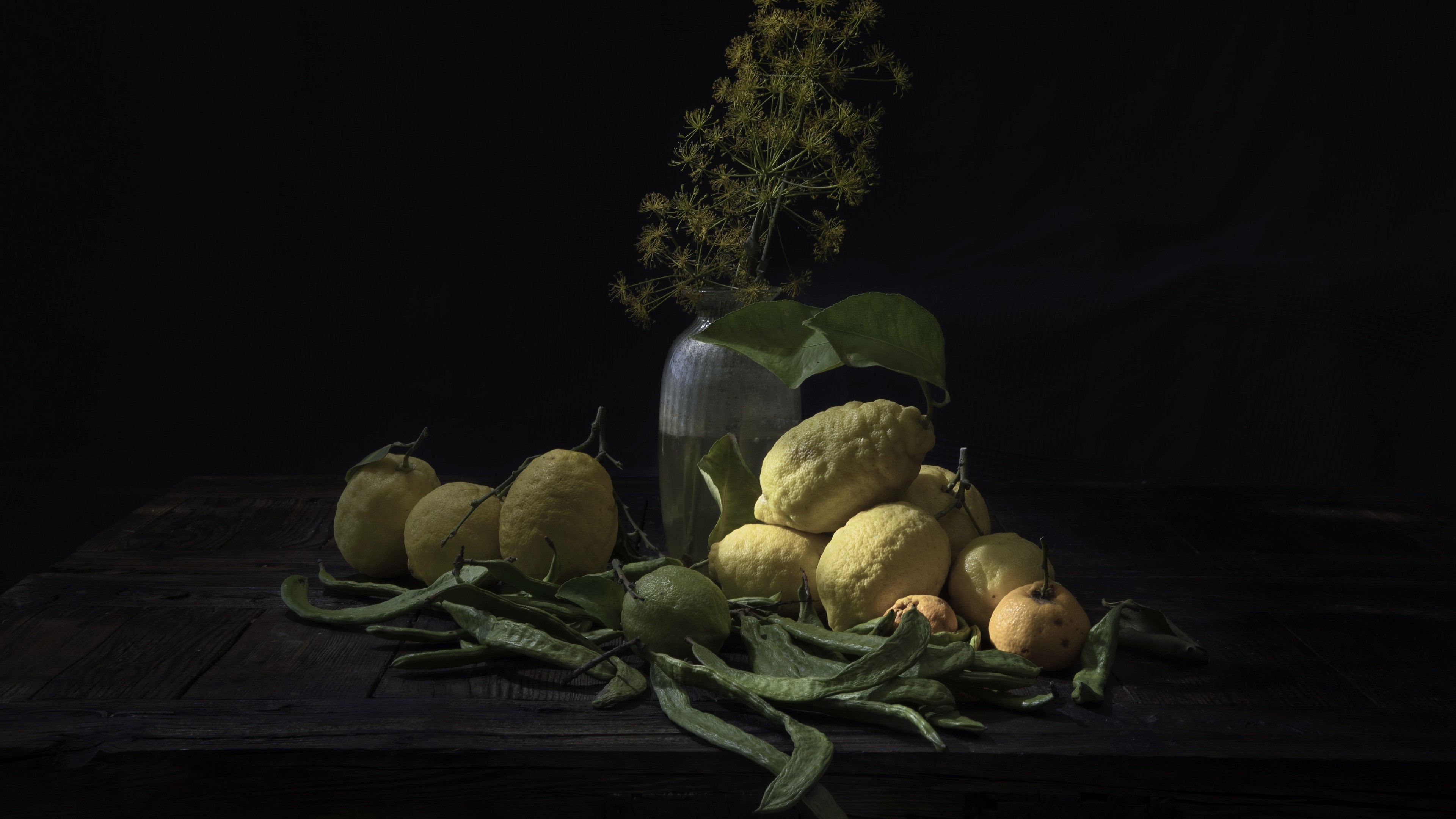4K, simple background, still life, fruit, black background, food Gallery HD Wallpaper