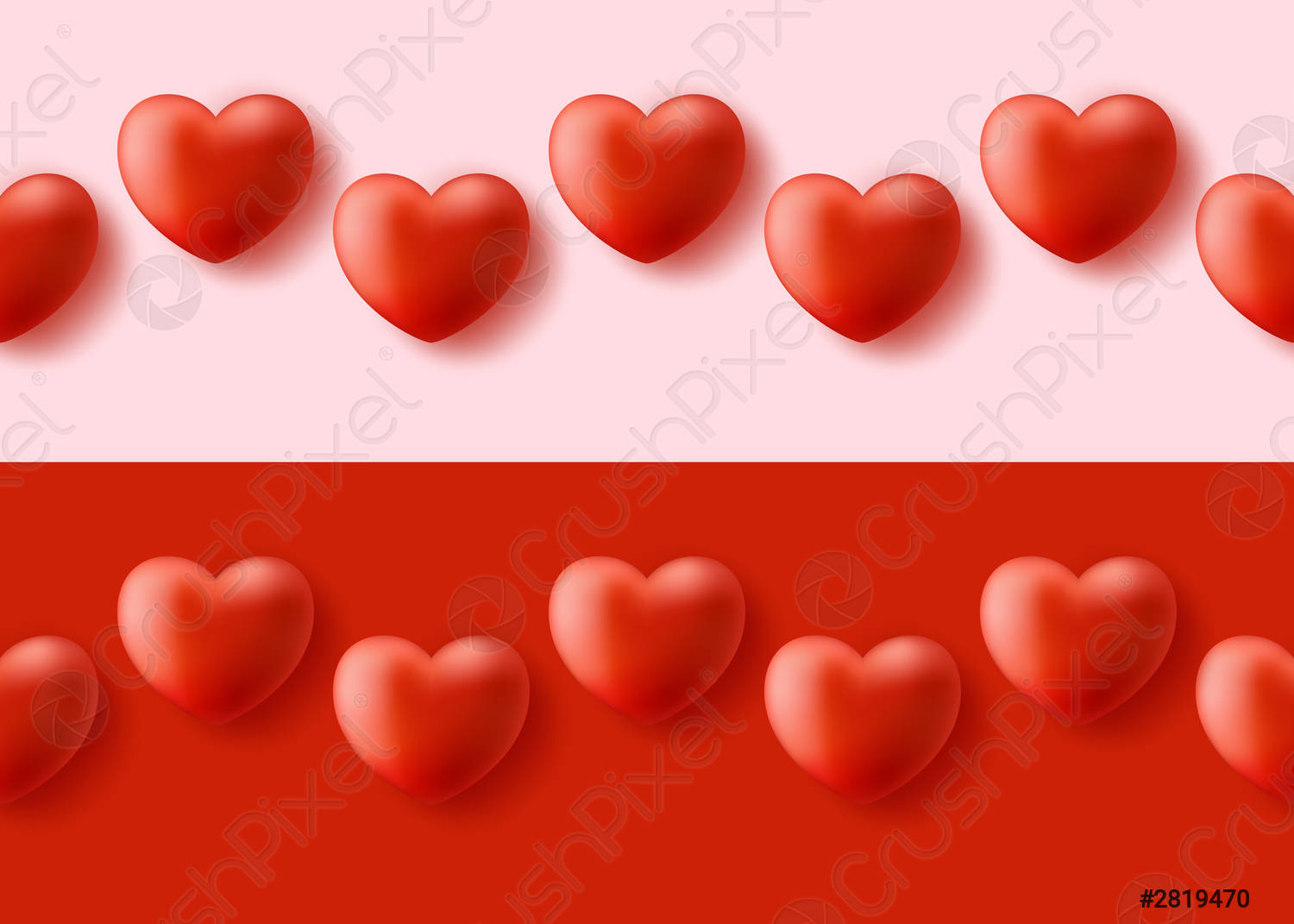 Seamless pattern with realistic 3D heart Happy Valentine Day realistic vector 2819470