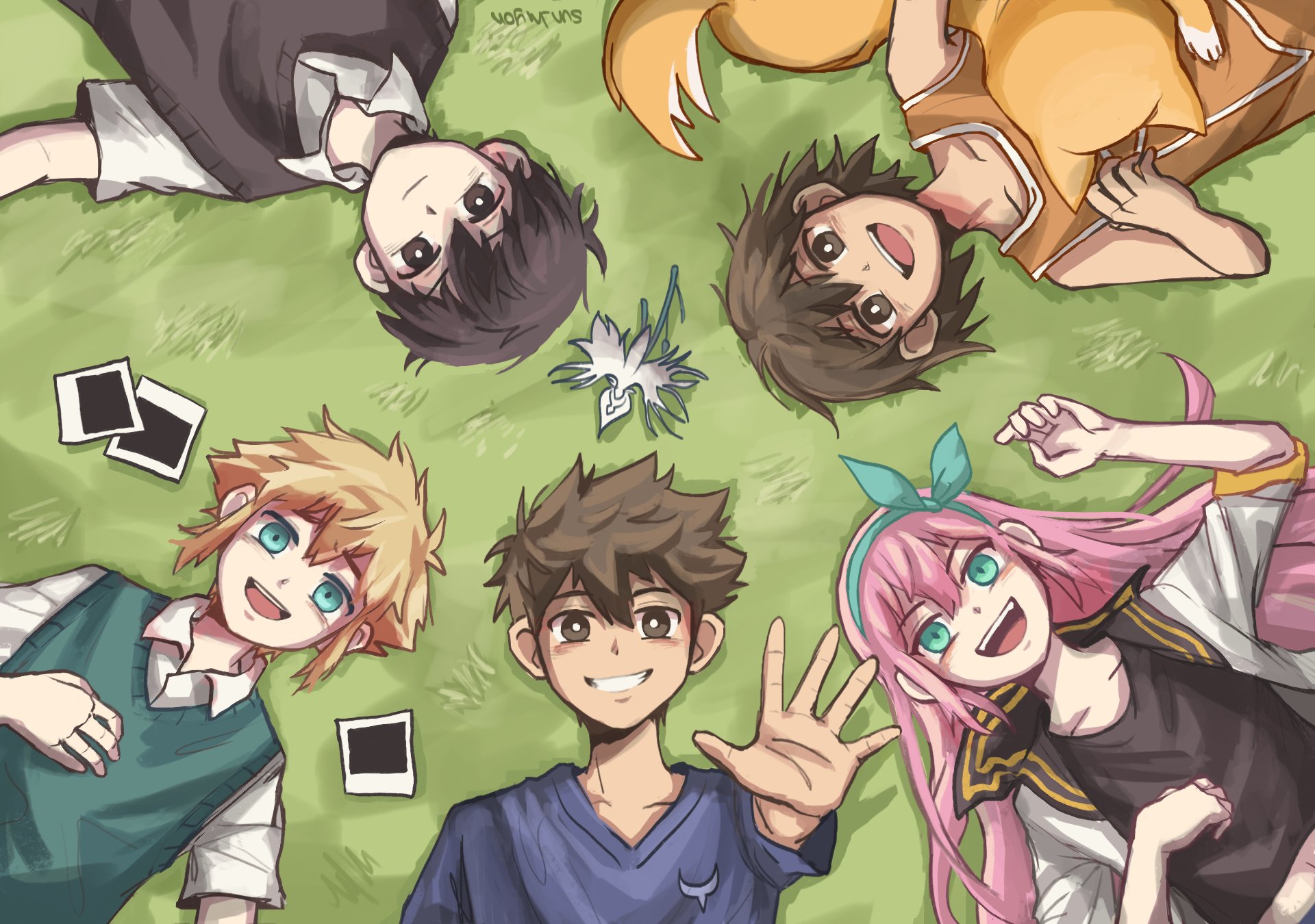 Basil, Aubrey (Omori) HD, Smile, Aubrey (Omori), Hero (Omori), Kel ( Omori), Basil (Omori), Sunny (Omori), Lying Down Gallery HD Wallpaper