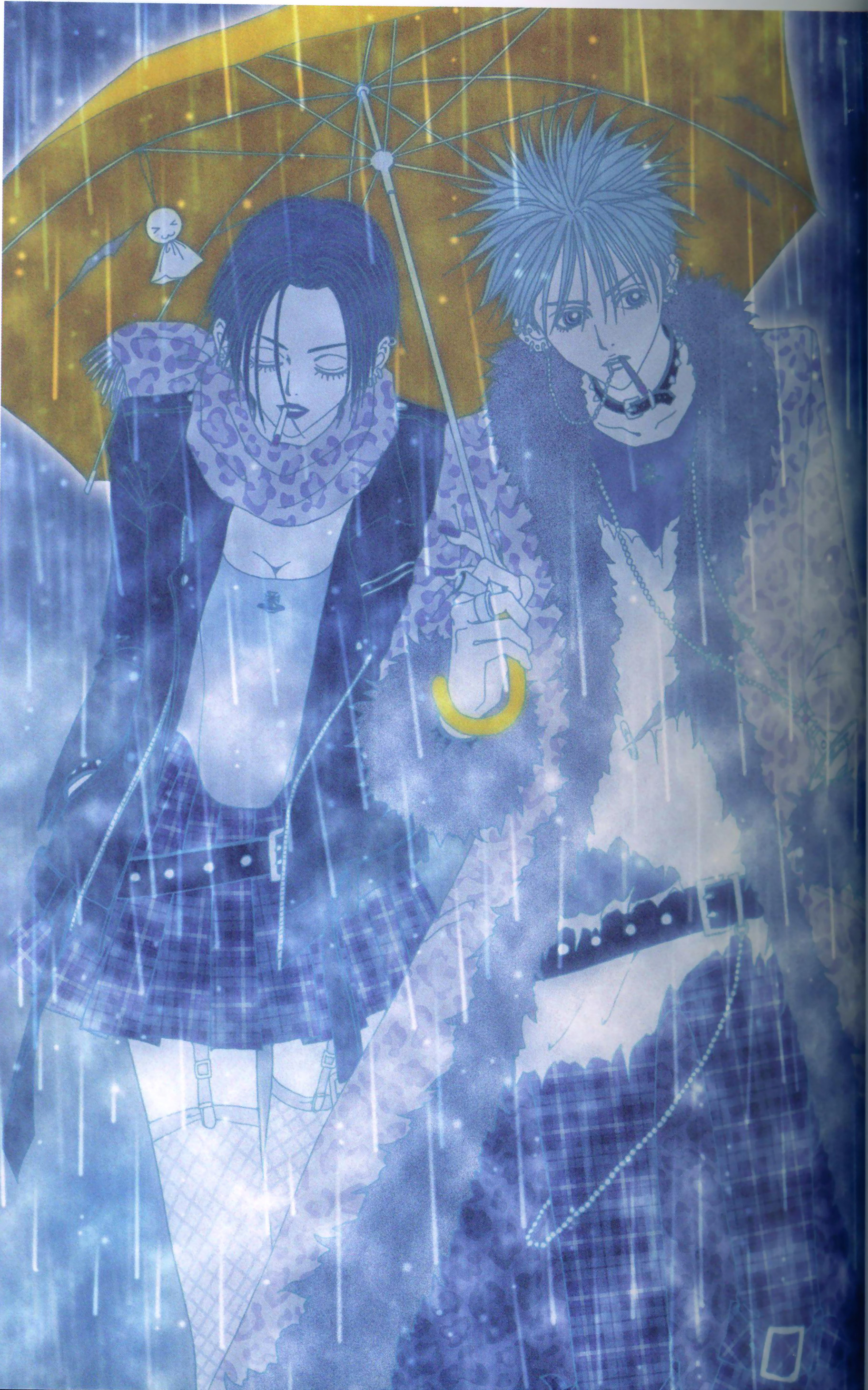 yazawa ai nana (series) okazaki shinichi osaki nana cleavage fishnets stockings thighhighs binding discoloration