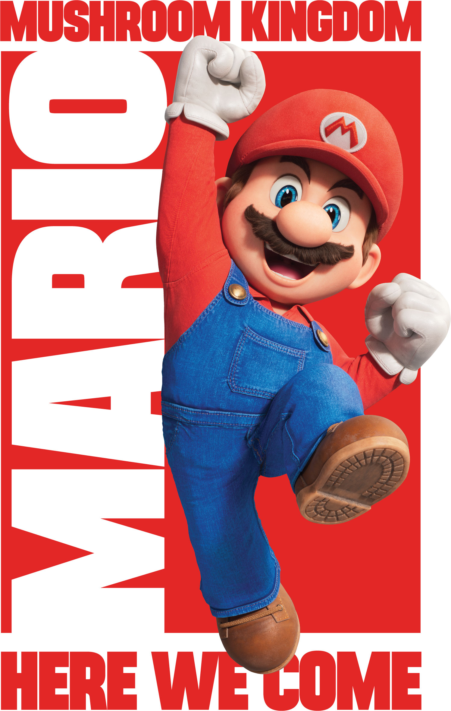 The Super Mario Bros. Movie posters show Mario and Luigi exploring  different parts of the Mushroom Kingdom
