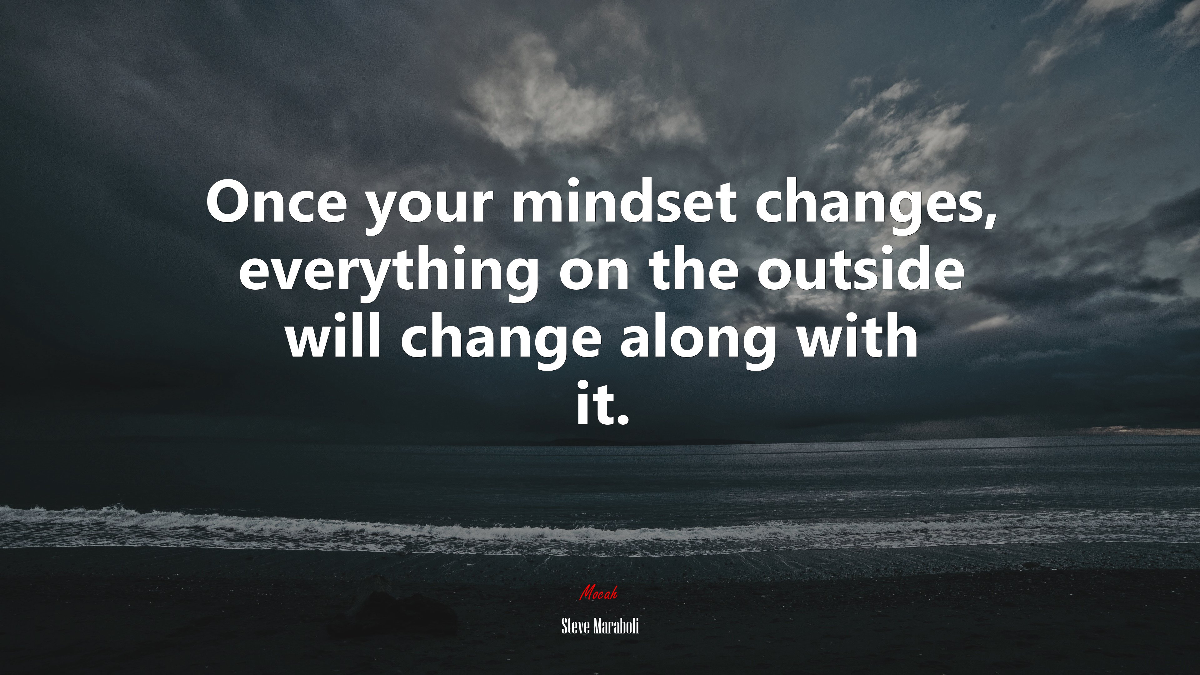 Once your mindset changes, everything on the outside will change along with it. Steve Maraboli quote Gallery HD Wallpaper