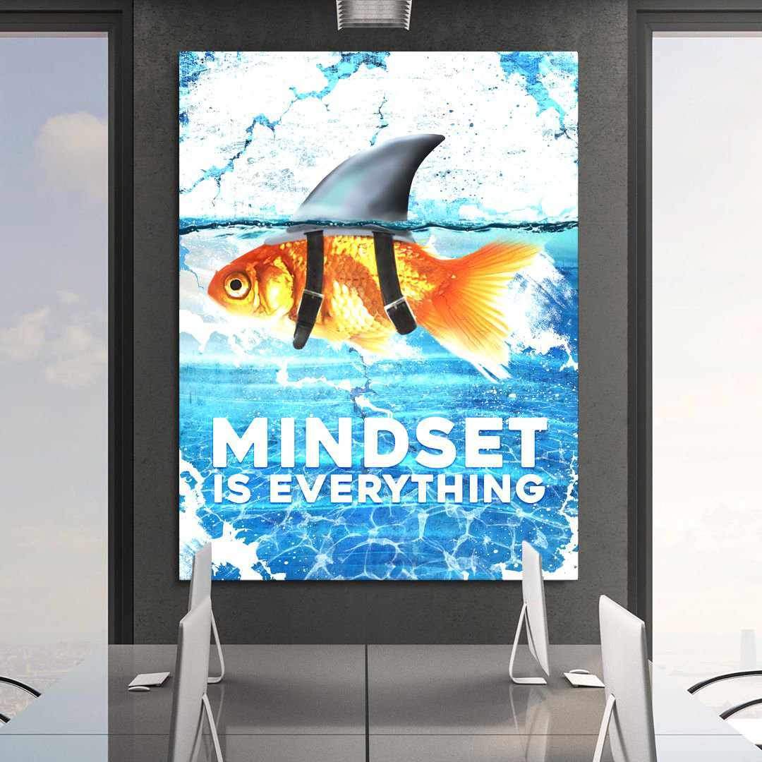 Mindset Is Everything Office Wall Art Motivational Poster Canvas Print