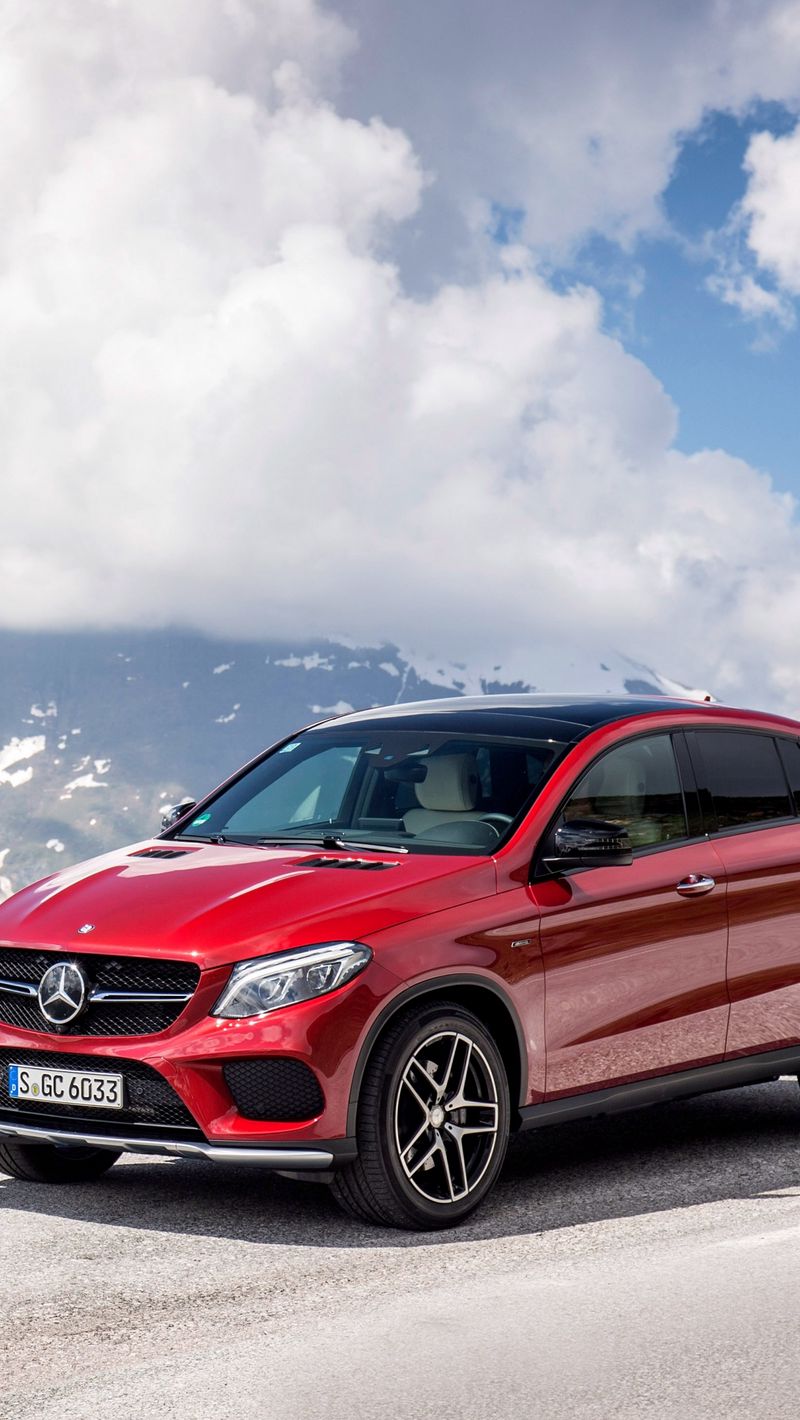 Download Wallpaper 800x1420 Mercedes Benz, Gle 450, Amg, 4matic, Coupe, Red Iphone Se 5s 5c 5 For Parallax HD Background