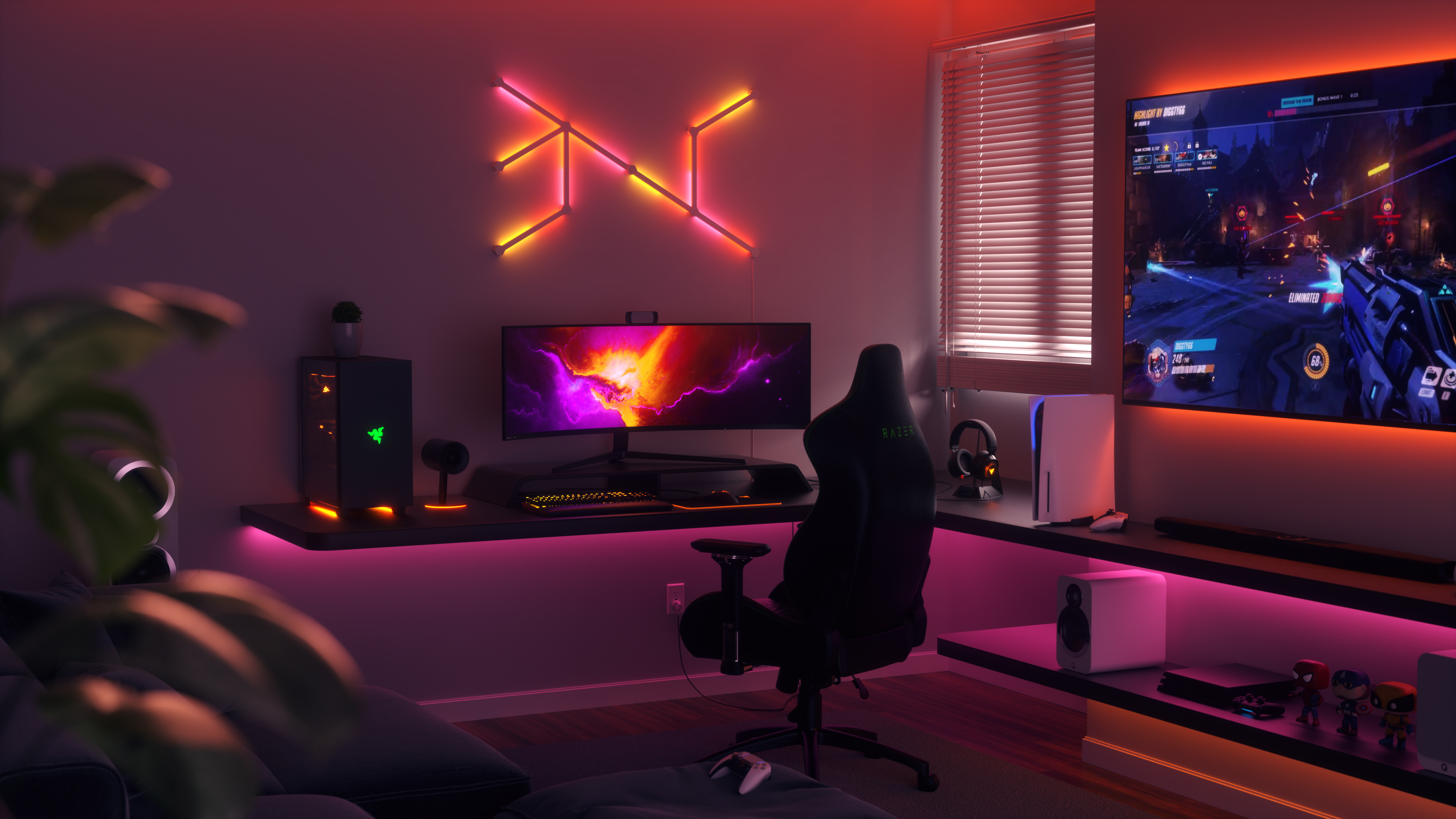 Nanoleaf up your current gaming setup with Lines for a sleek “grown up” RGB vibe. Where in your setup would you put them up?