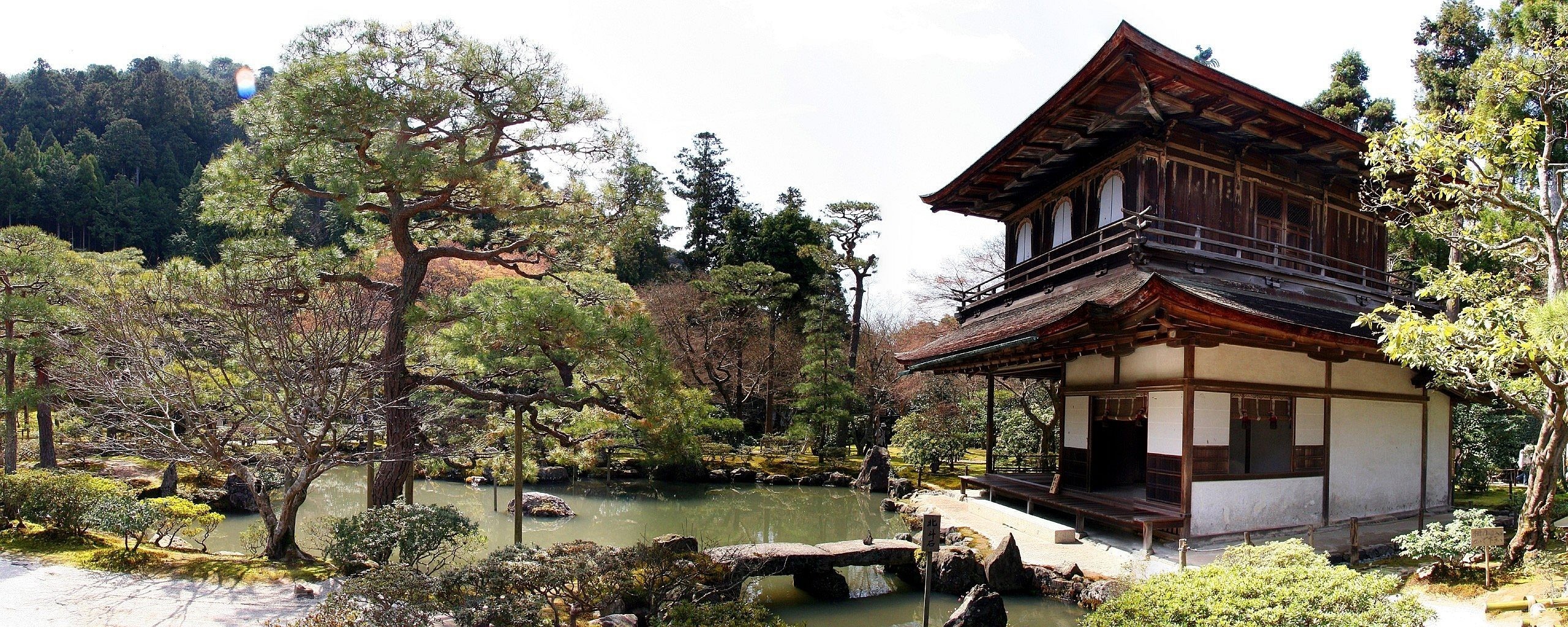 Wallpaper, temple, garden, building, house, Tourism, village, Japanese Garden, cottage, estate, home, mansion, place of worship, property 2560x1024
