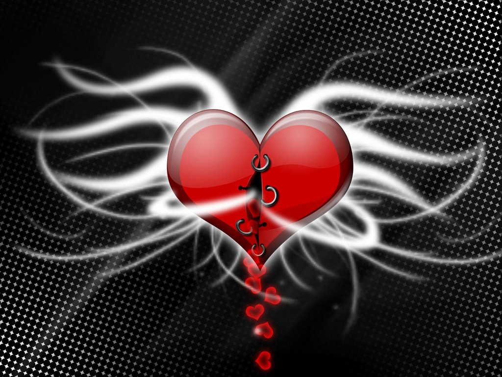 black & red pierced heart