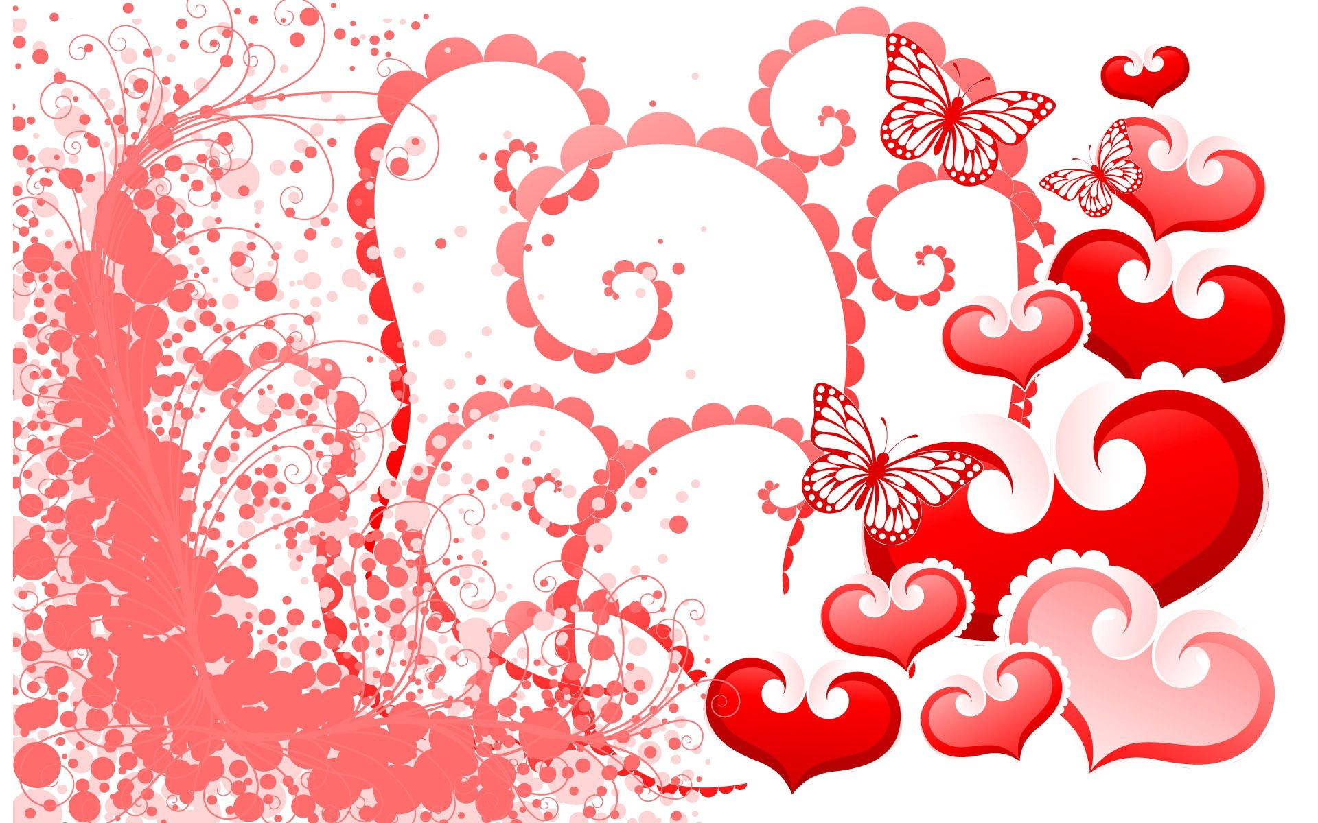 Download Butterflies And Hearts For Valentine's Day Wallpaper
