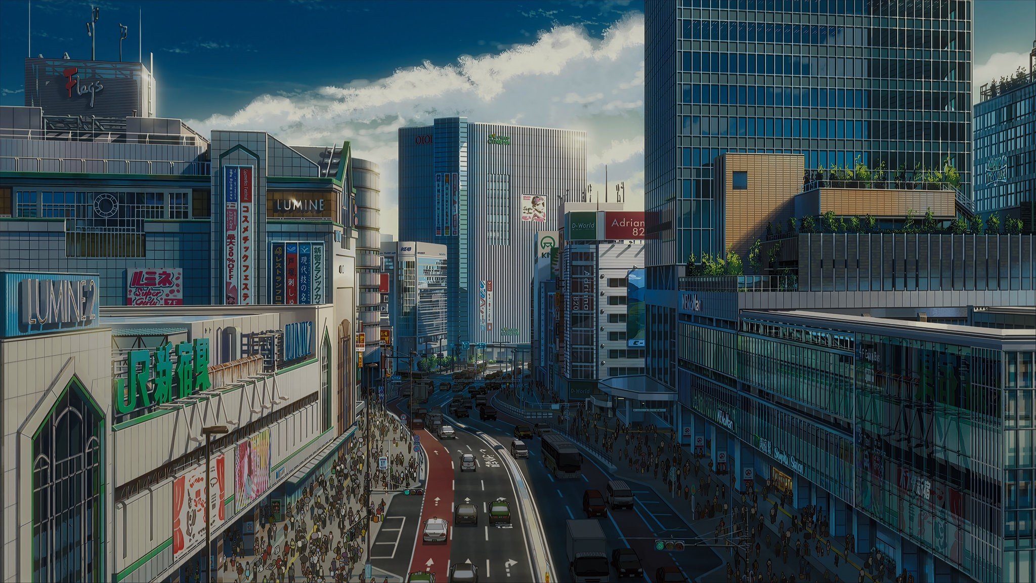 Wallpaper / anime, landscape, clouds, city, urban, sky, Kimi no Na Wa, Your Name free download