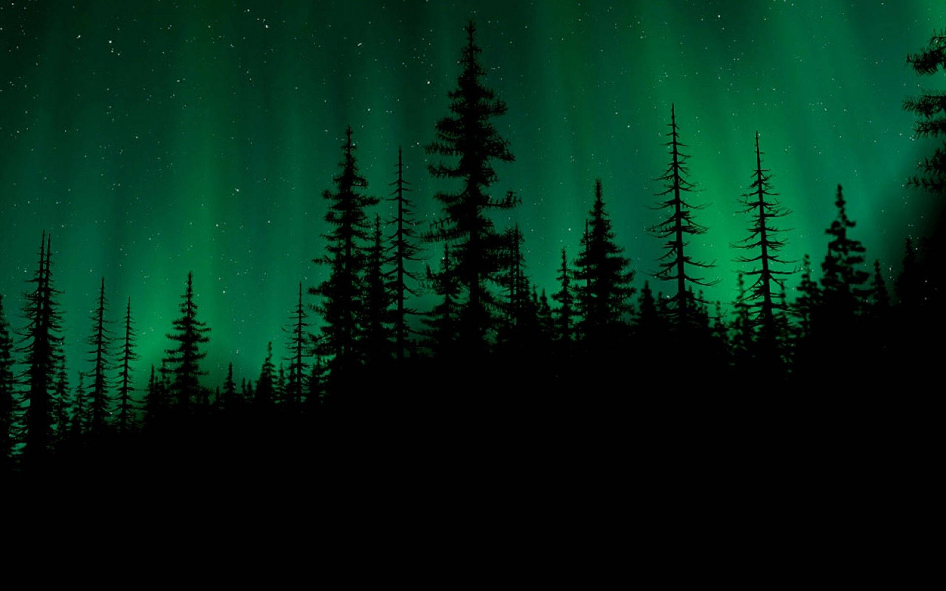 Download Dark Green Aurora Borealis Aesthetic Wallpaper