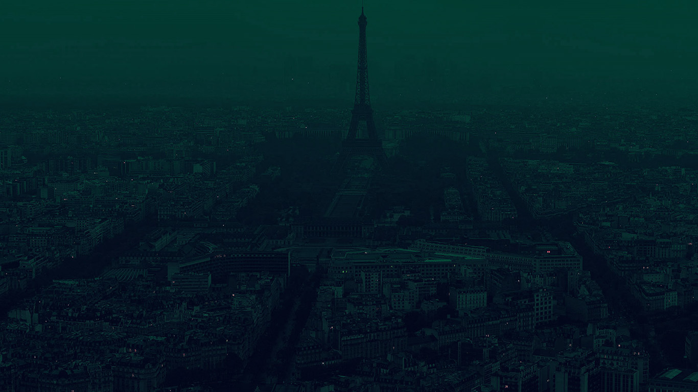 Paris Dark Green City Illustration Art Wallpaper
