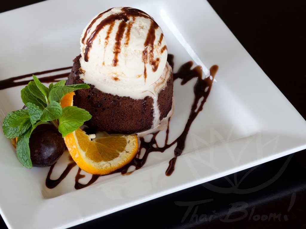 Molten Lava Chocolate Cake with Vanilla Bean Ice Cream Bloom!