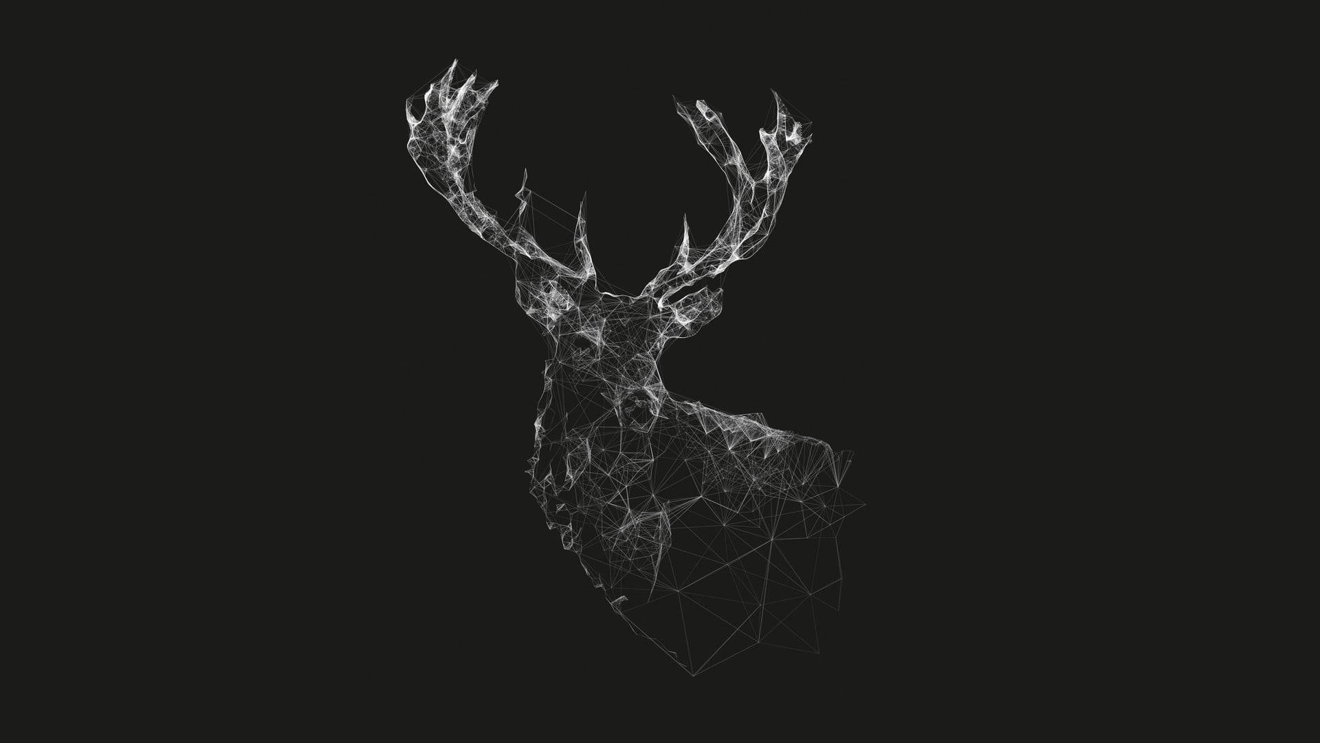Download Dark Minimalist 3D Stag Wallpaper