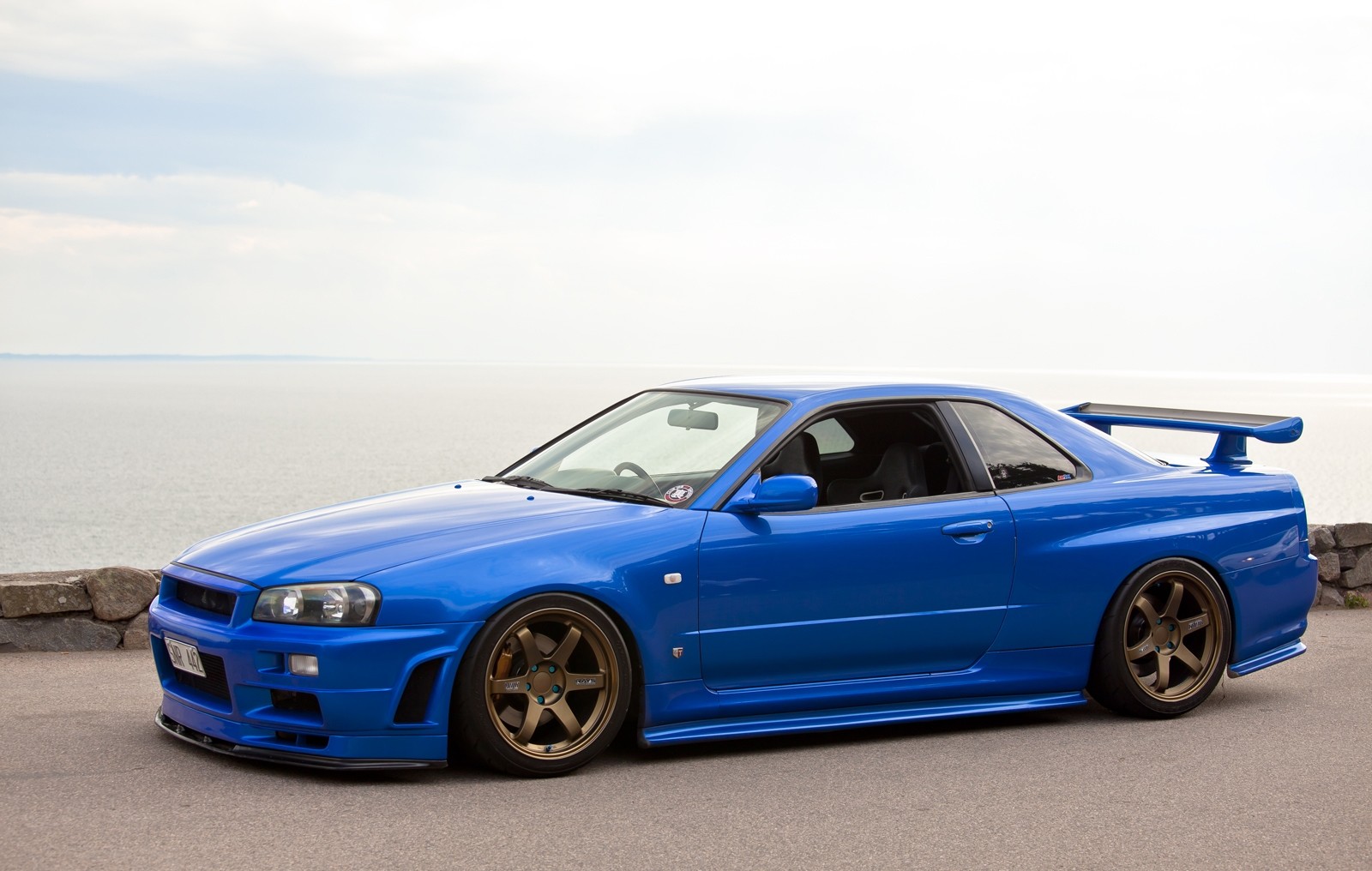 Wallpaper, 1600x1016 px, blue cars, GT R, Japan, JDM, Nissan Skyline GT R R34, skyline, StanceNation, Stanceworks 1600x1016