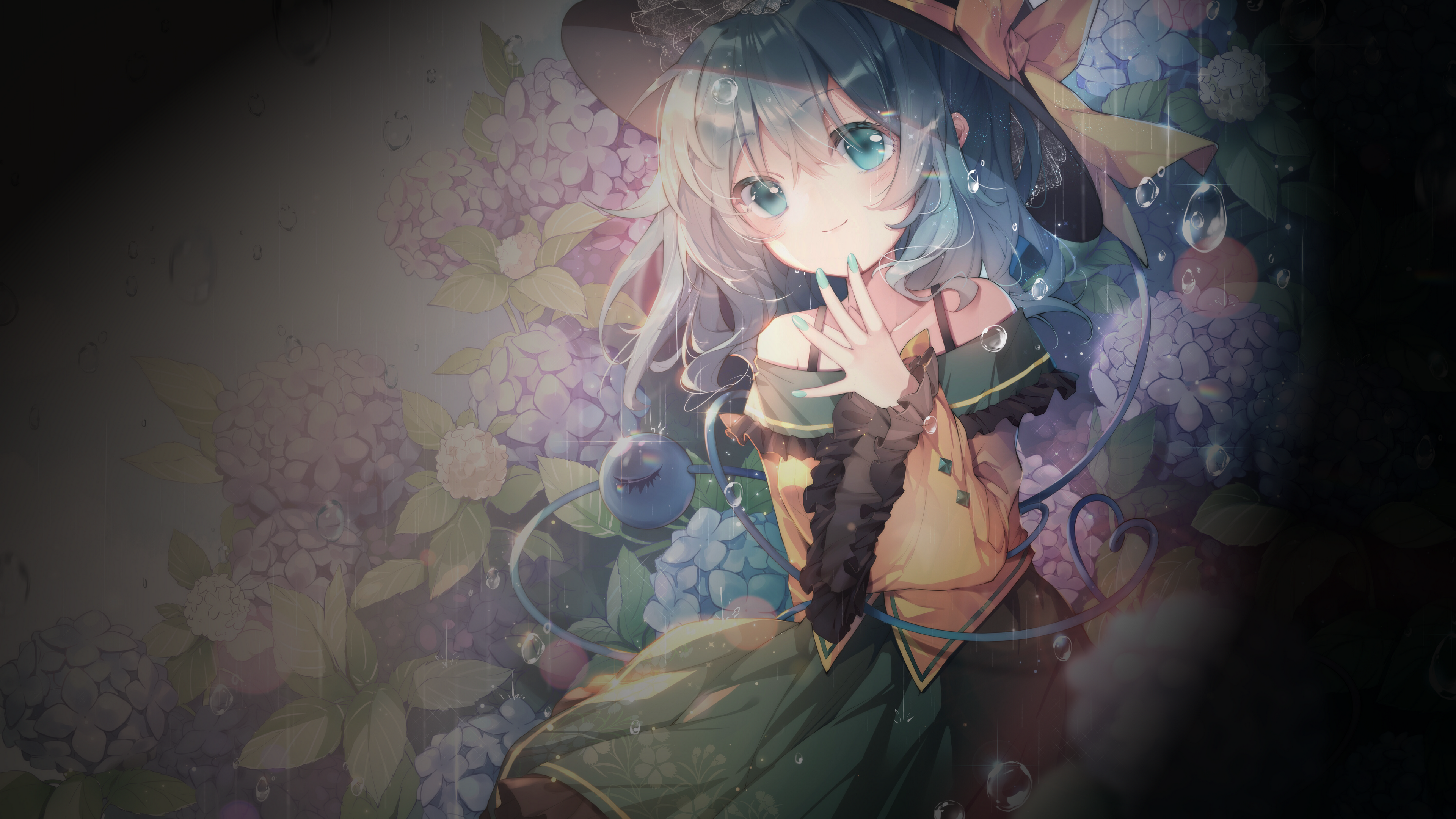 Wallpaper / Touhou, Komeiji Koishi, blue hair, blue eyes free download