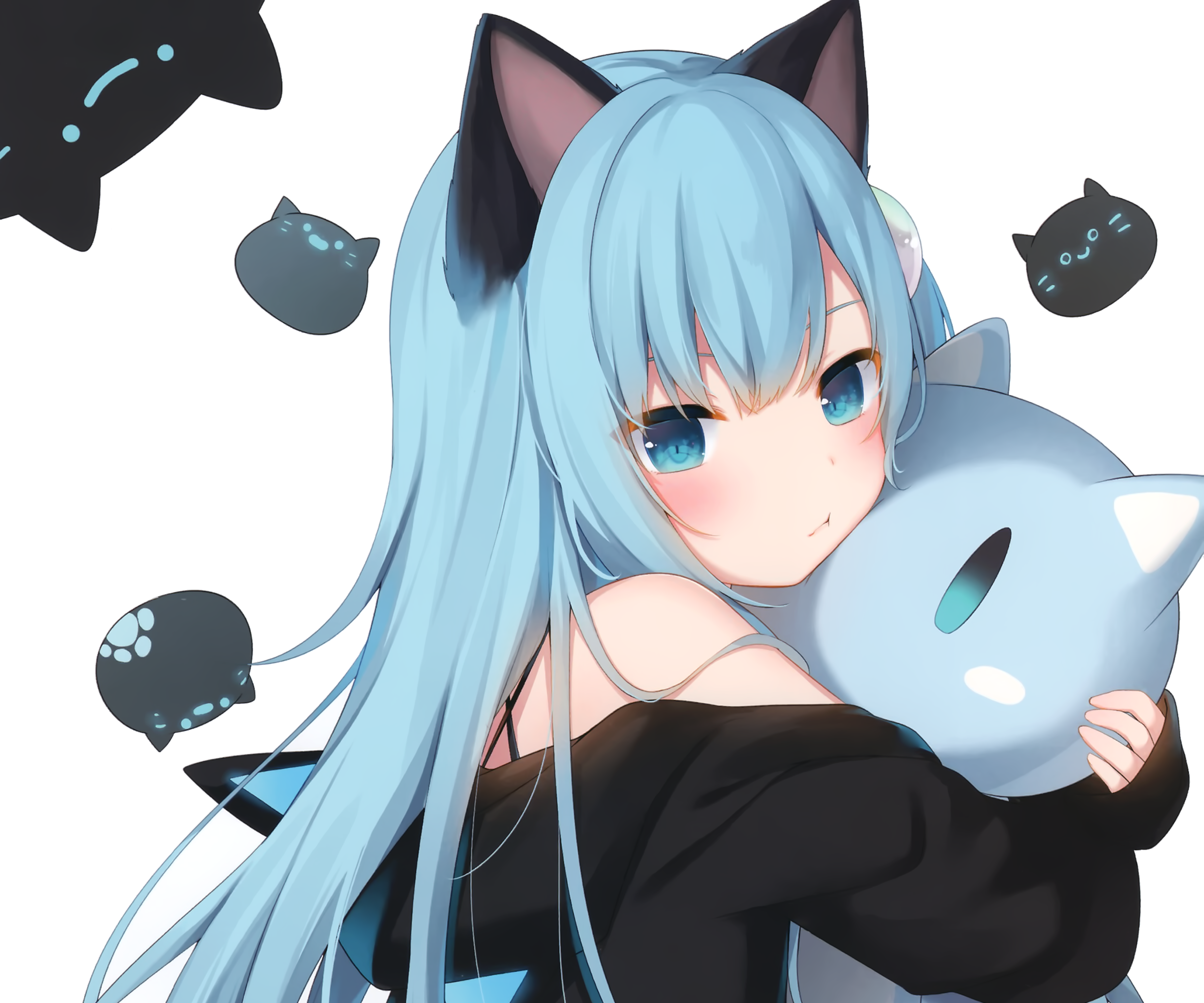 Anime Anime Girls Nekoha Shizuku Cat Girl Amashiro Natsuki Wallpaper:2440x2033