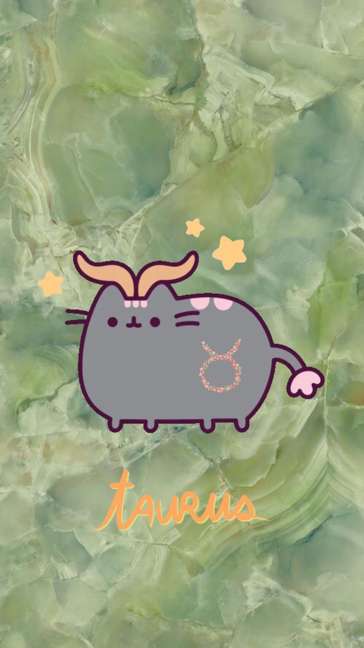 Taurus pusheen. Taurus wallpaper, Pusheen cute, Taurus wallpaper art