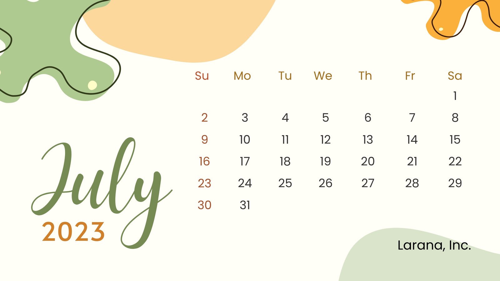 July 2023 Calendar Wallpapers Wallpaper Cave