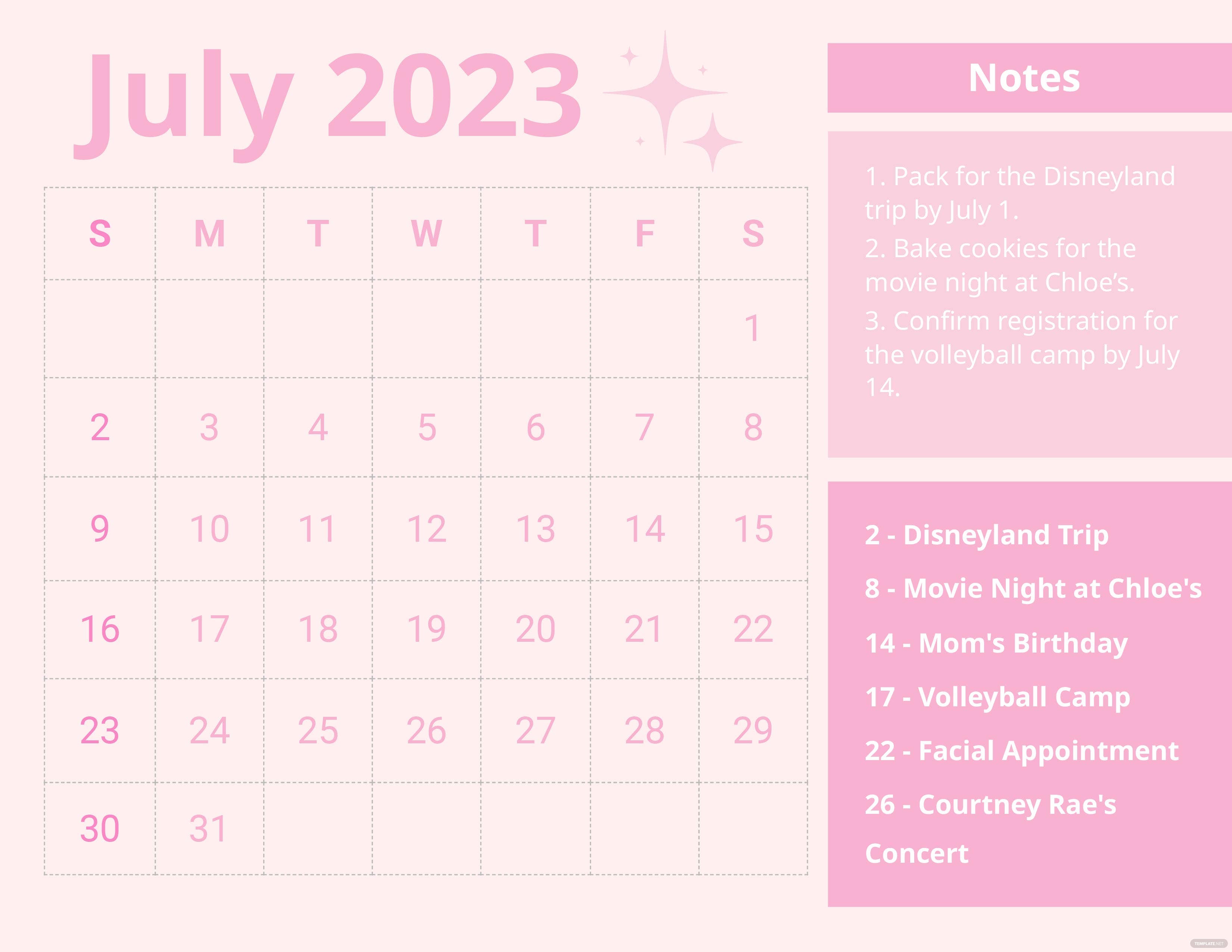 July 2023 Calendar Wallpapers - Wallpaper Cave