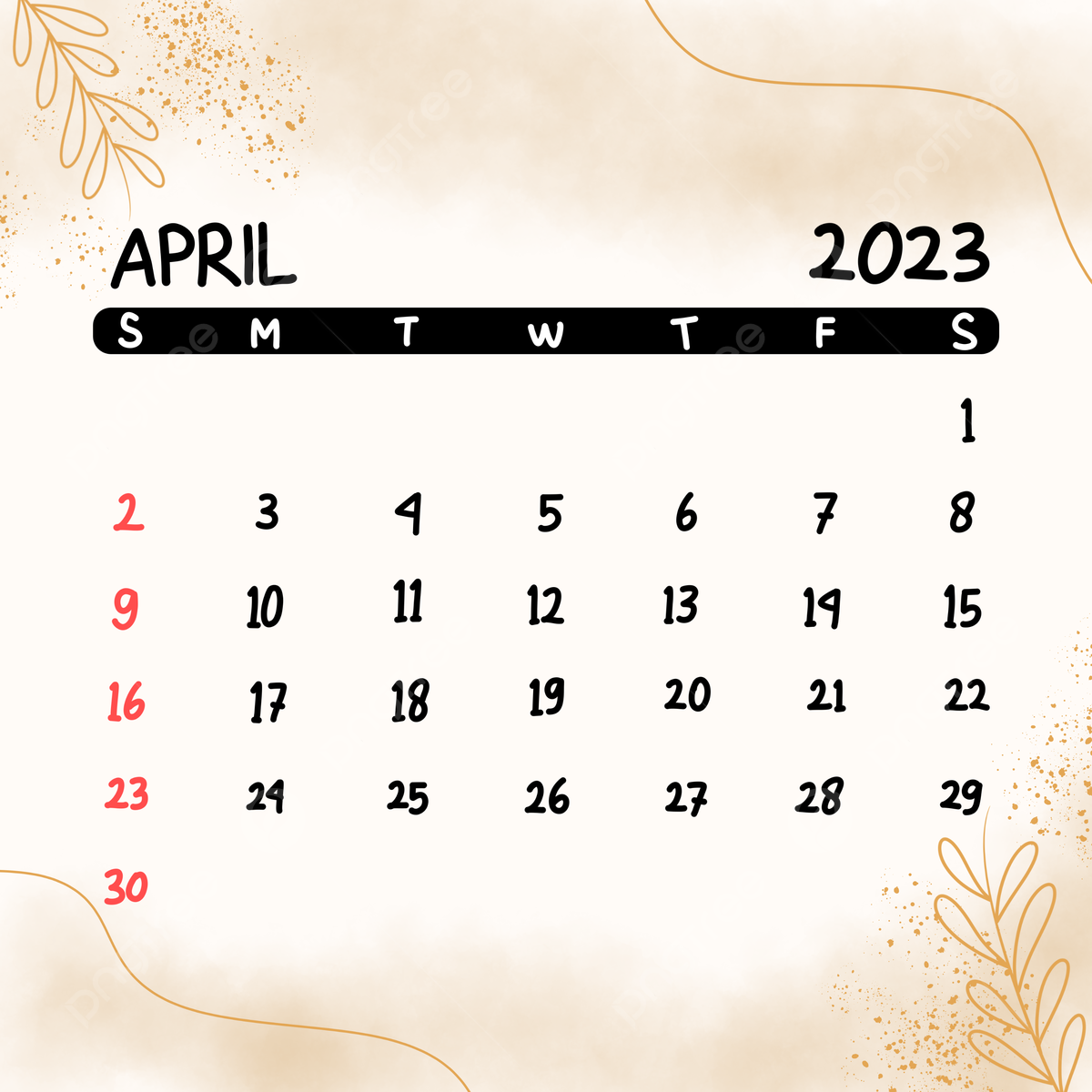Watercolor Calendar Of April 2023 Background, Calendar, April Background Image And Wallpaper for Free Download