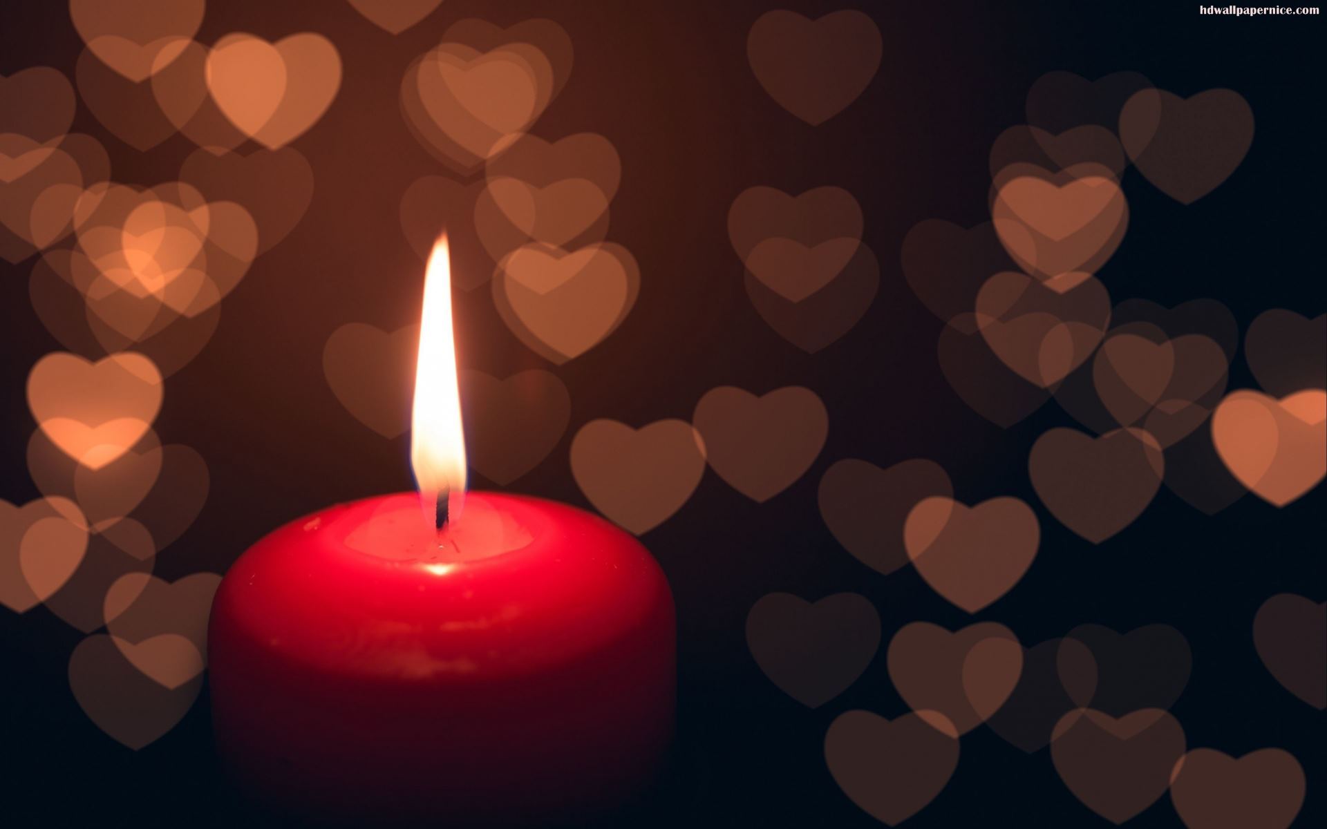 Candle Light Hearts Valentine Picture Wallpaper