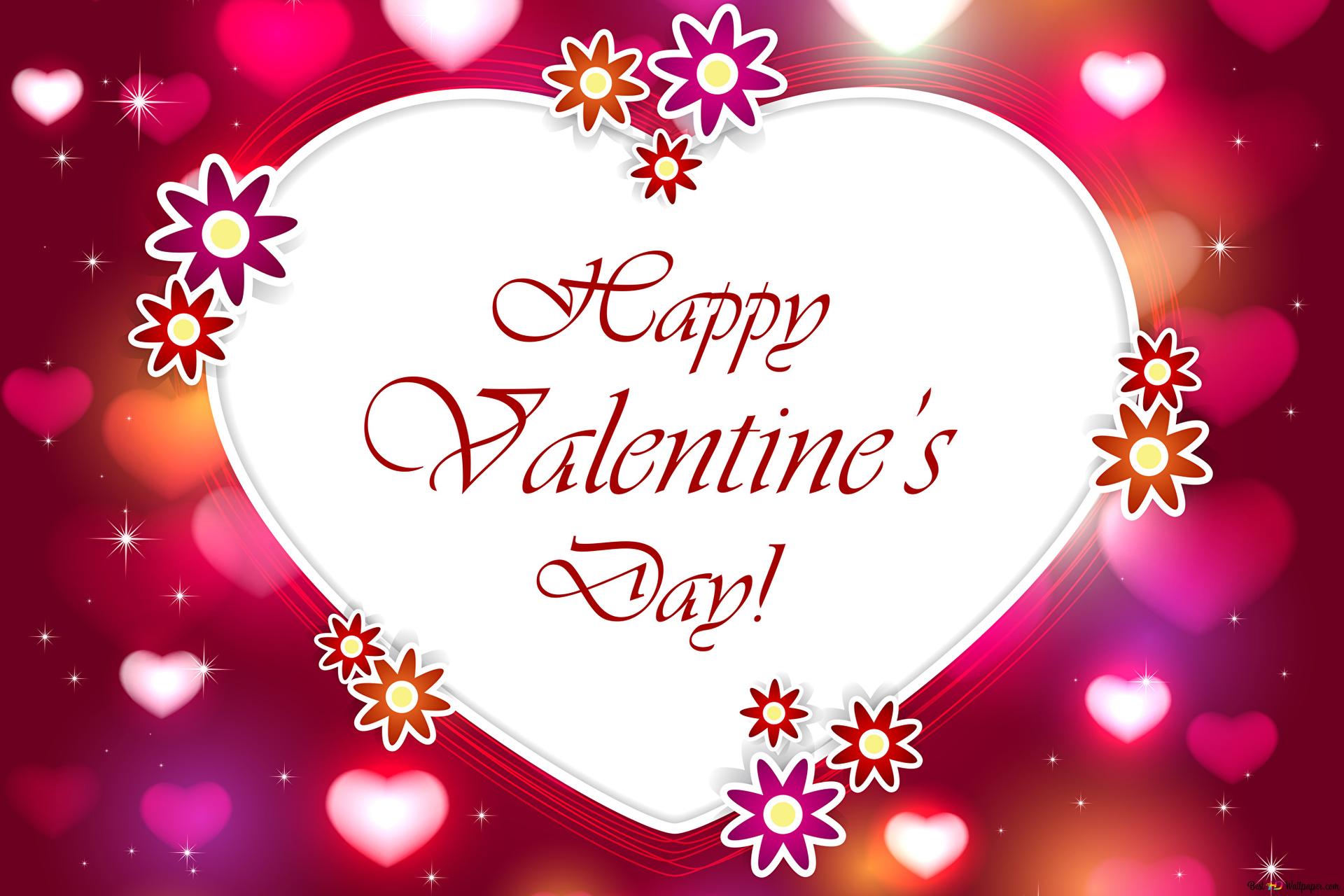 Valentine's day bokeh heart lights 2K wallpaper download