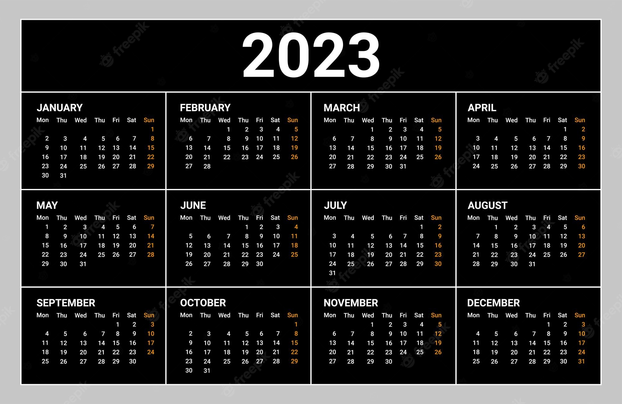 Premium Vector  Cute anime calendar 2023
