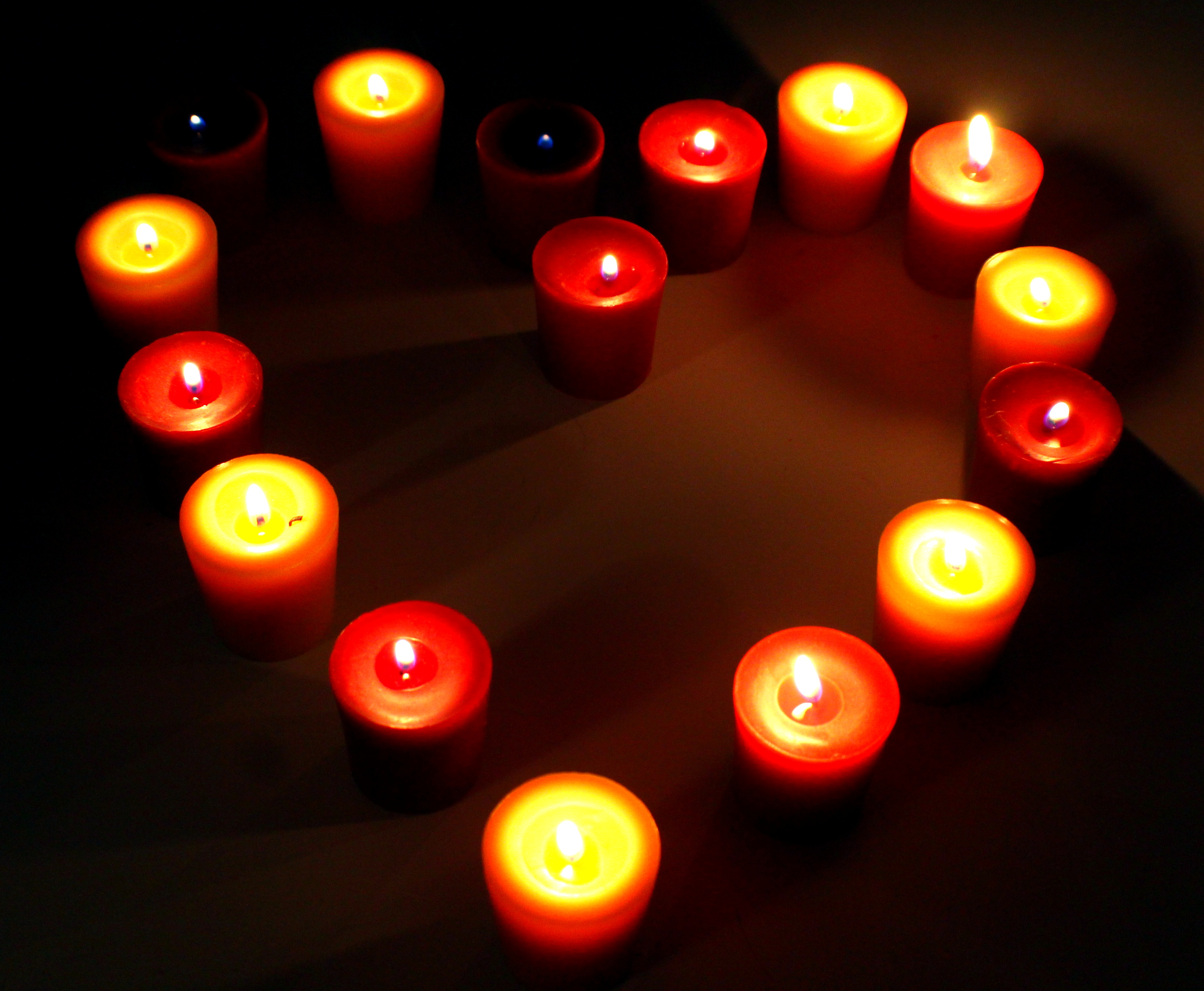 Wallpaper, heart, candles, orange, Valentine, light, candle, lighting, hearts, darkness, valentinesday, computer wallpaper, heartmonth, takecareofyourheart, americanheartmonth 3820x3144
