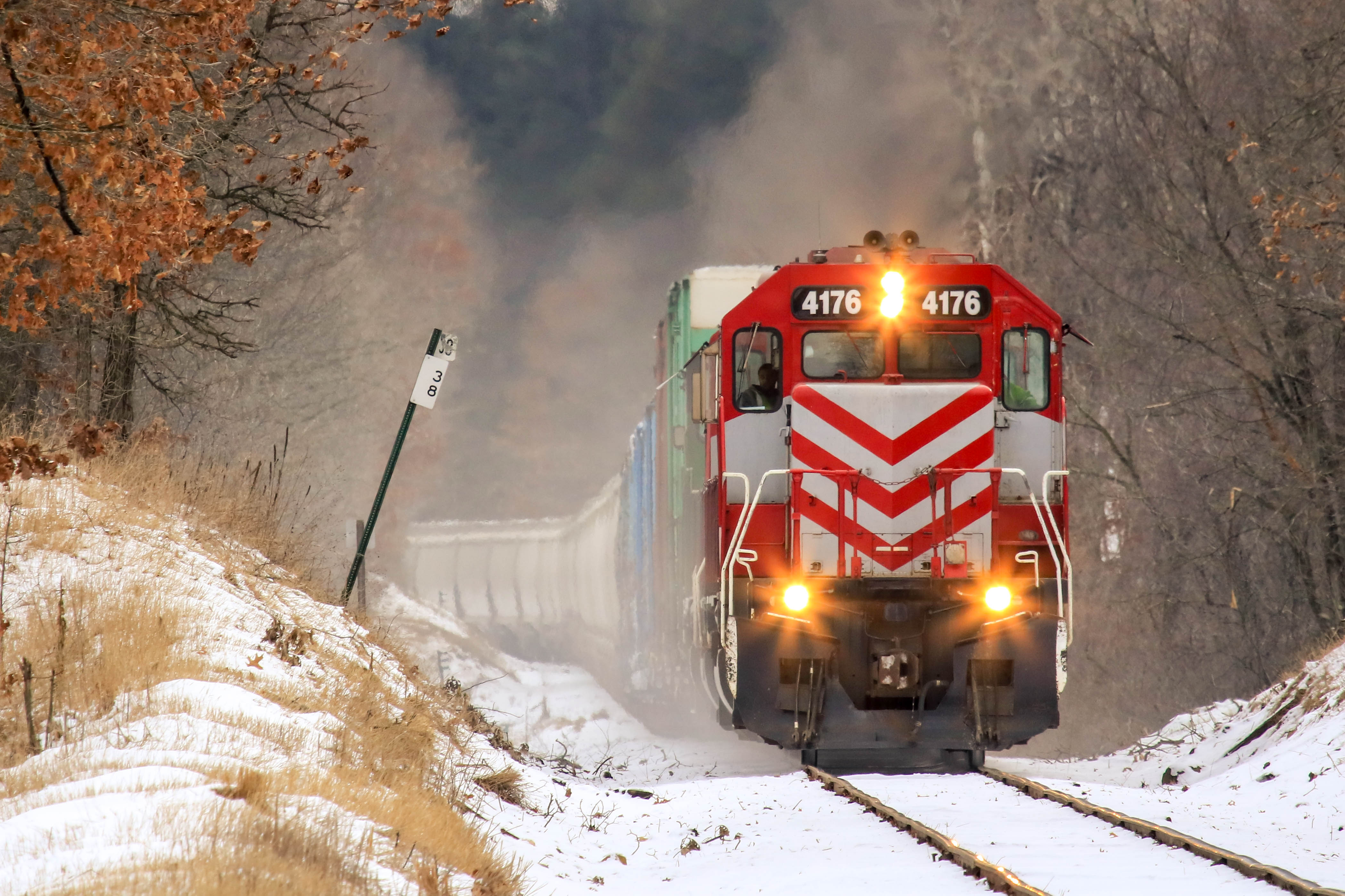 Wallpaper, landscape, snow, winter, train, eagle, Wisconsin, locomotive, Freezing, tree, track, geological phenomenon, motor vehicle, rail transport, rolling stock, railroad car, emd, sd402, electromotivedivision, wsor, wisconsinsouthern, watco, wamx