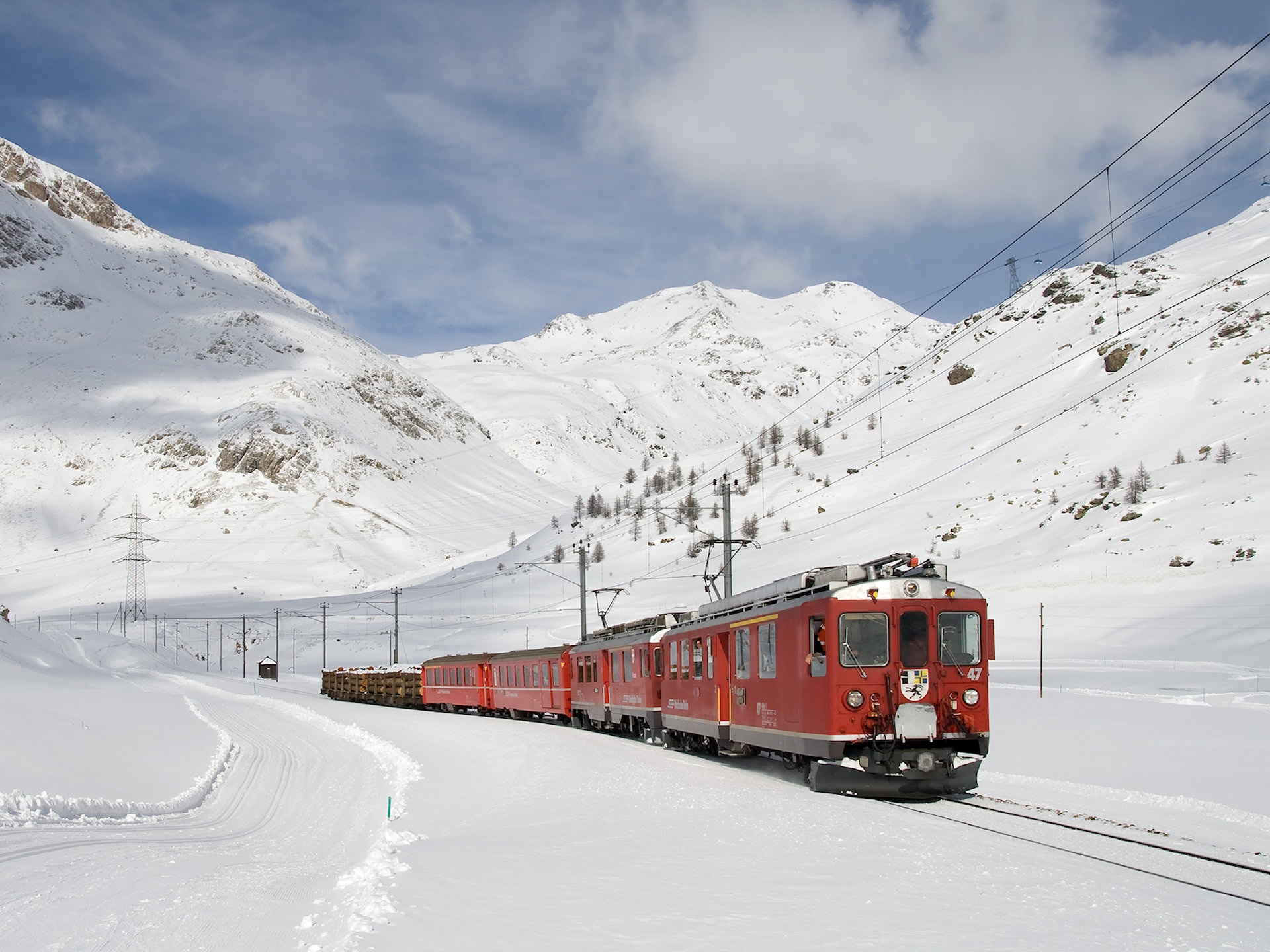 RhB Switzerland Vehicle Train HD Wallpaper
