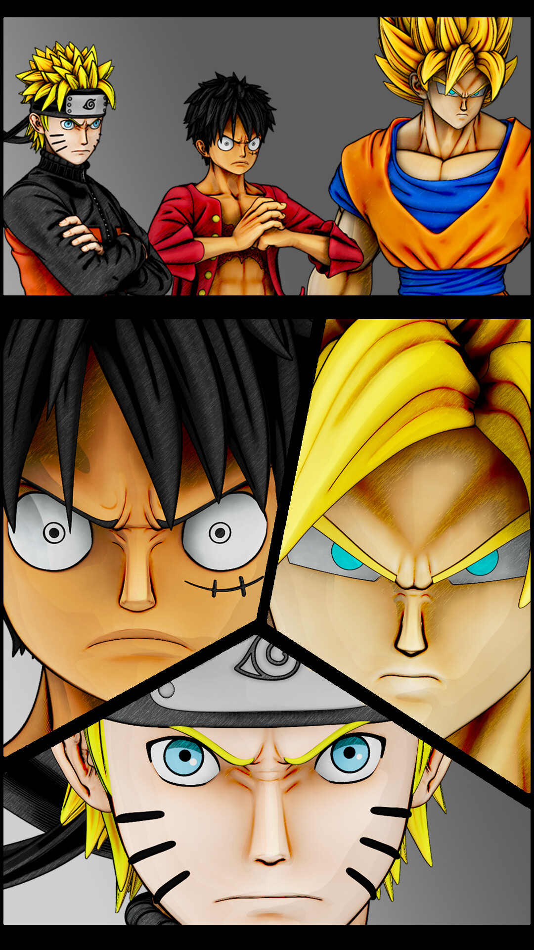 Naruto, Luffy & Goku shonen jump Heroes