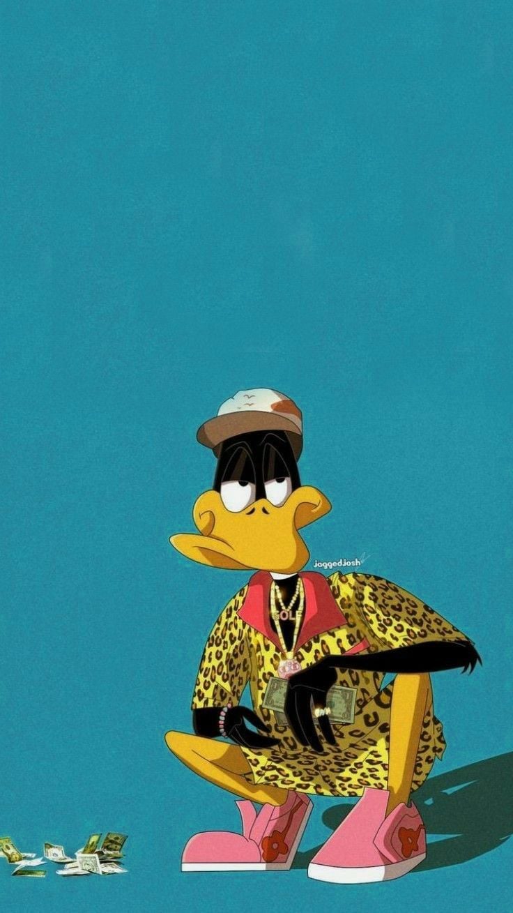 Daffy Duck Wallpaper Discover more Animated, Bugs Bunny, Cartoon, Character, Daffy Duck wallpaper.. Duck wallpaper, Daffy duck, Swag cartoon