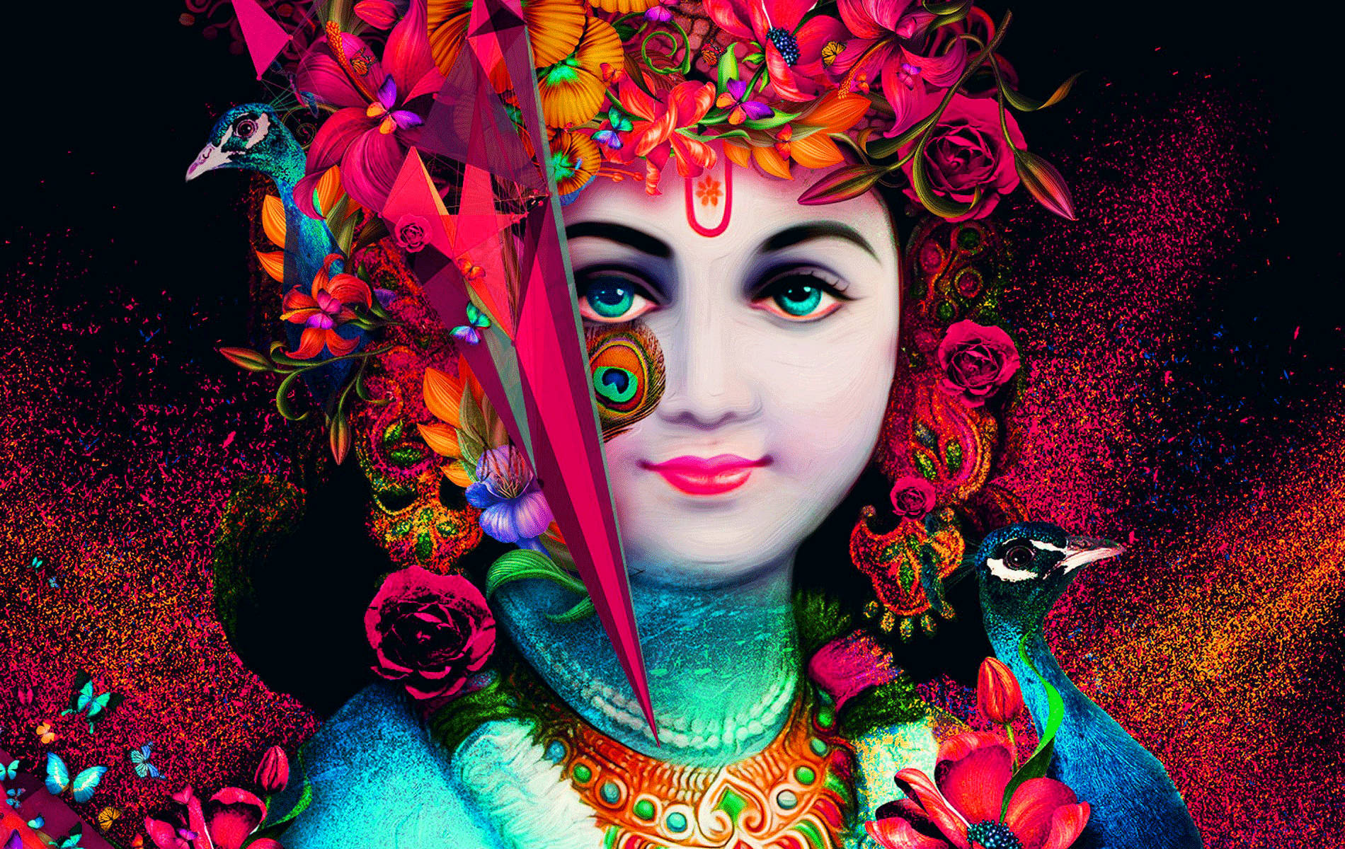 Download Pink Aesthetic Krishna Wallpaper