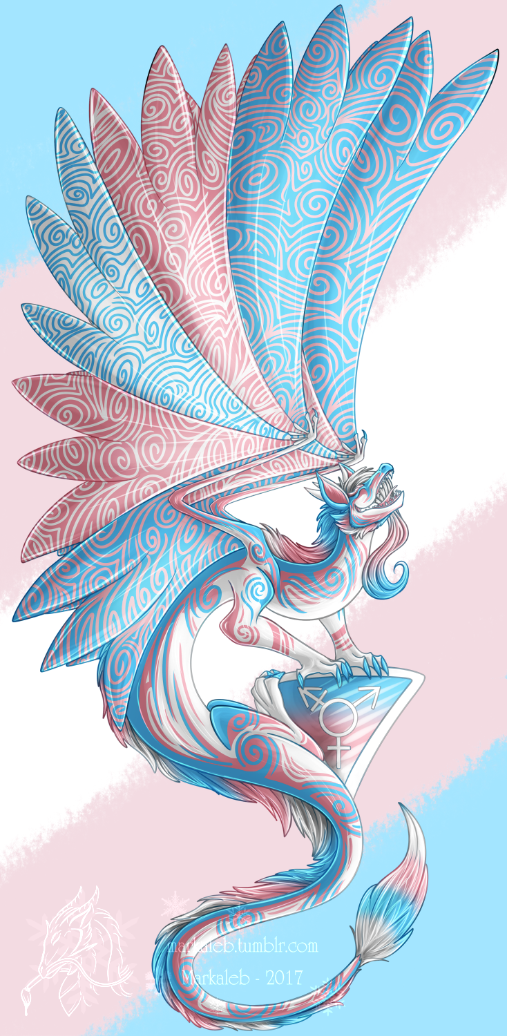 Trans Pride Dragon