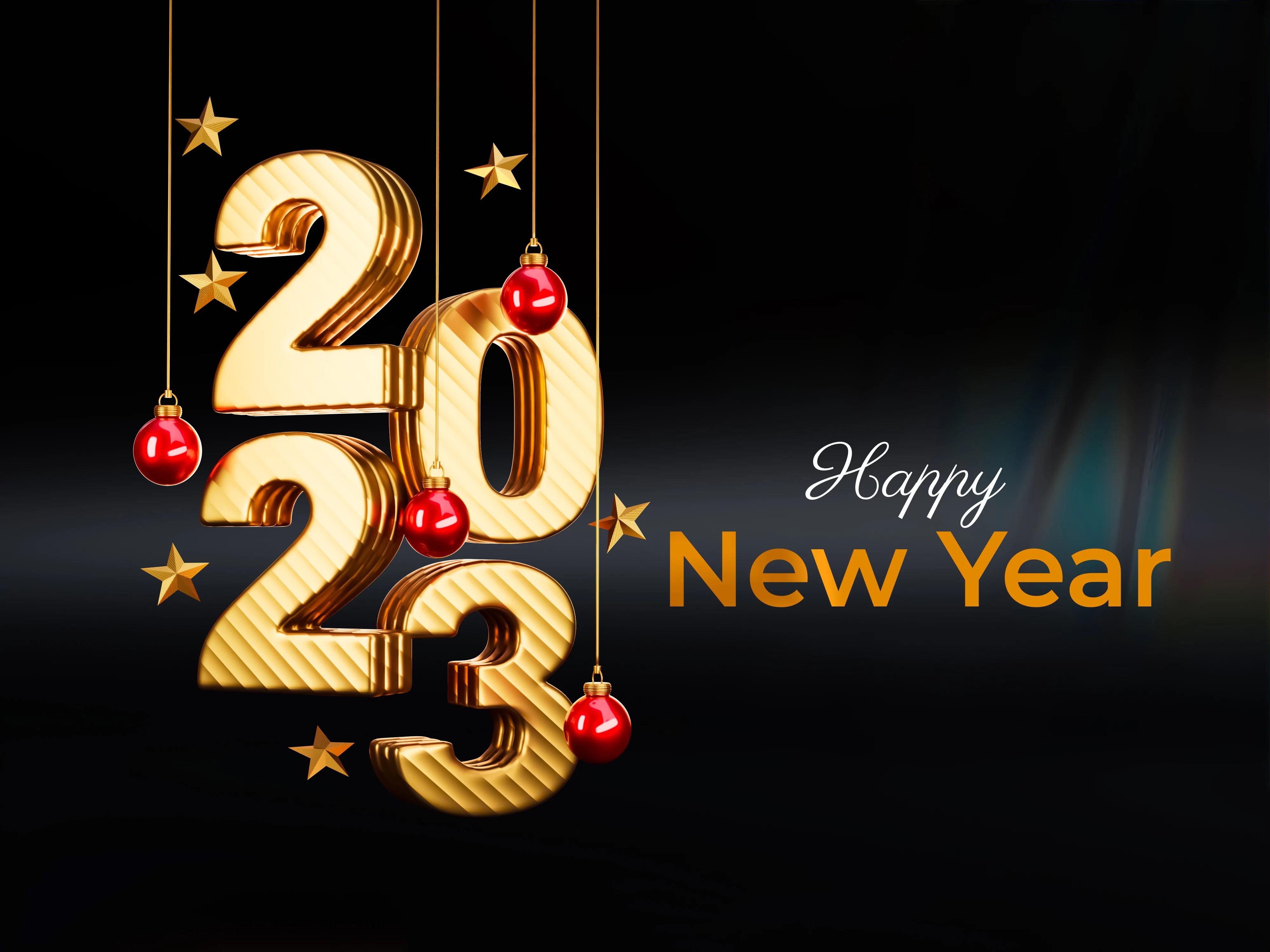 New Year 2023 4k Ultra HD Wallpaper Gold Letter And Number