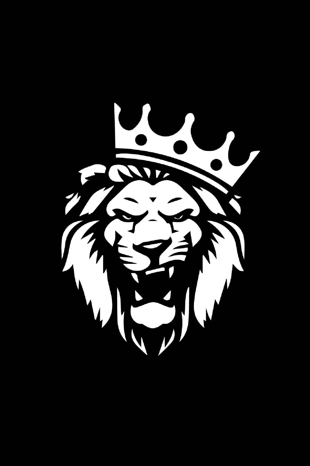 Download Lion Head With Crown Wallpaper