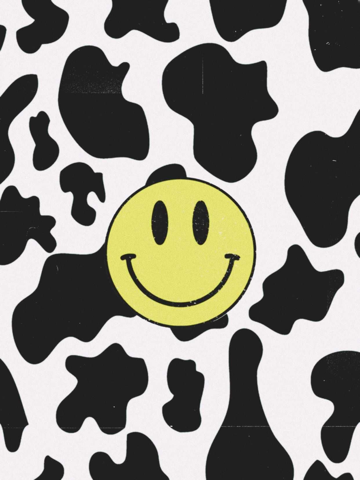 Smiley Face Wallpaper Browse Smiley Face Wallpaper with collections of Black, iPhone, Pink, Simple,. Cow print wallpaper, Cow wallpaper, iPhone wallpaper pattern