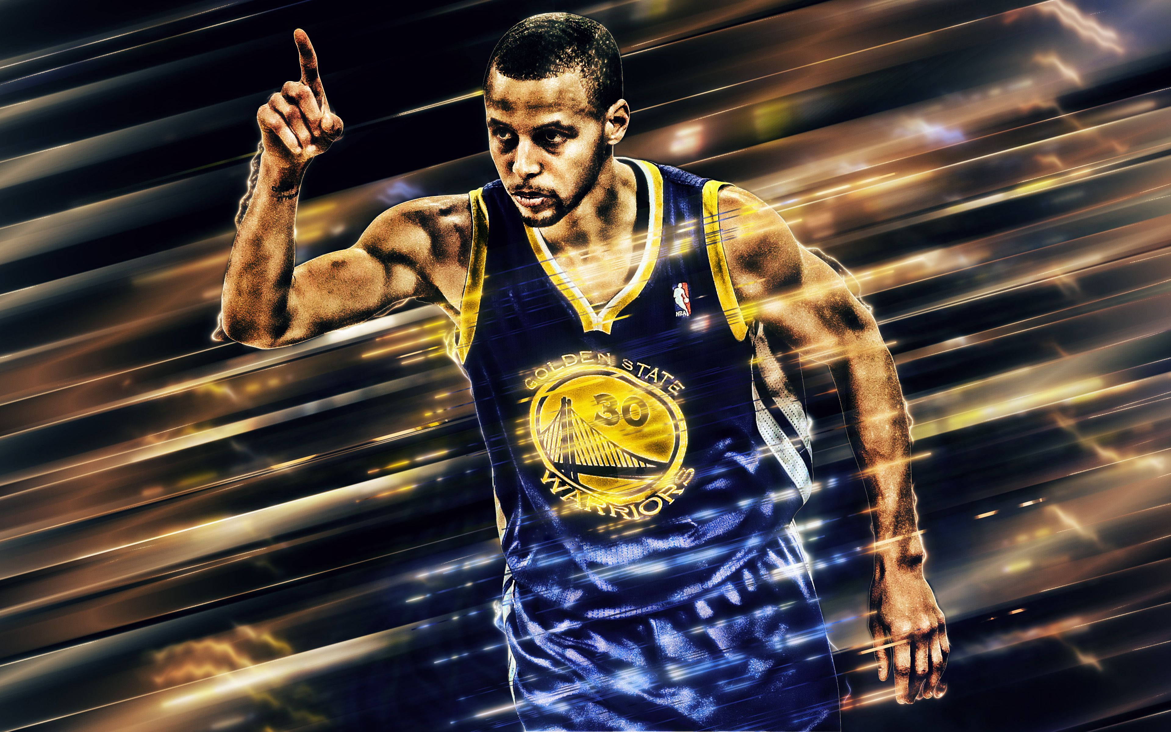 Download 4k Nba Stylised Steph Curry Poster Wallpaper