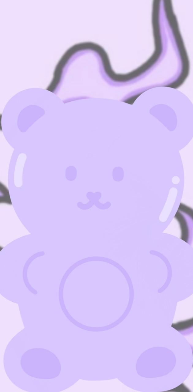 Cute purple bear wallpaper