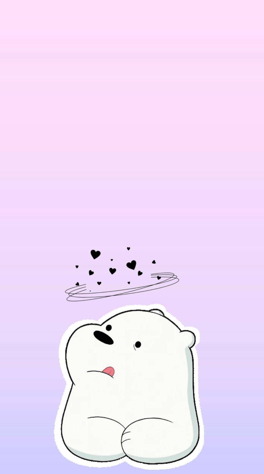 Download Ice Bear We Bare Bears Black Hearts Purple Aesthetic Wallpaper