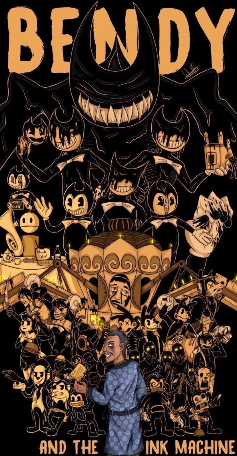 Not my art. Bendy and the ink machine, Drawings, Anime wallpaper