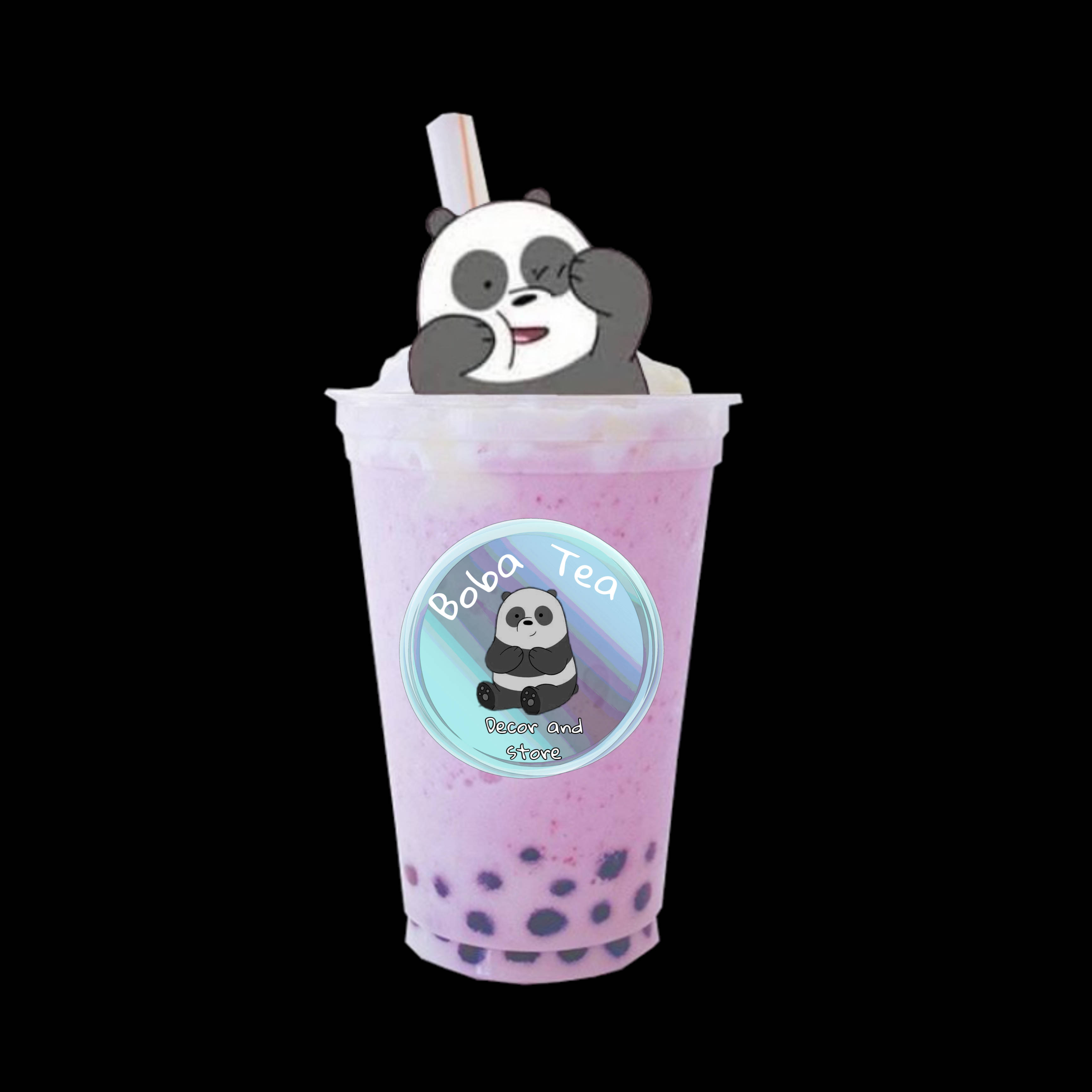 Download Purple Bubble Tea Panda We Bare Bears Wallpaper