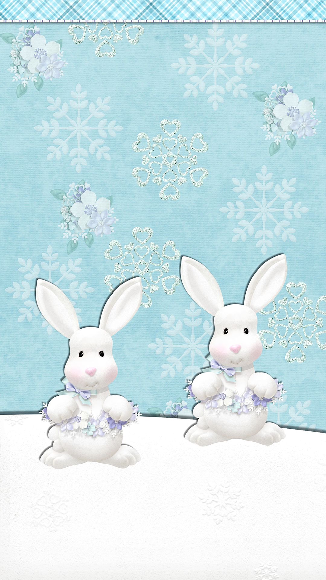 Snow Bunny (Wallpaper). ❣ ReeseyBelle ❣. Easter wallpaper, Bunny wallpaper, Winter background iphone