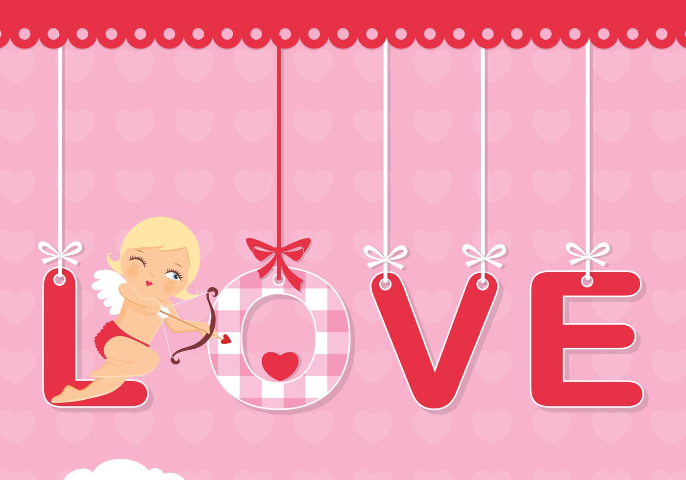 Cupid Valentine's Day Vector Wallpaper